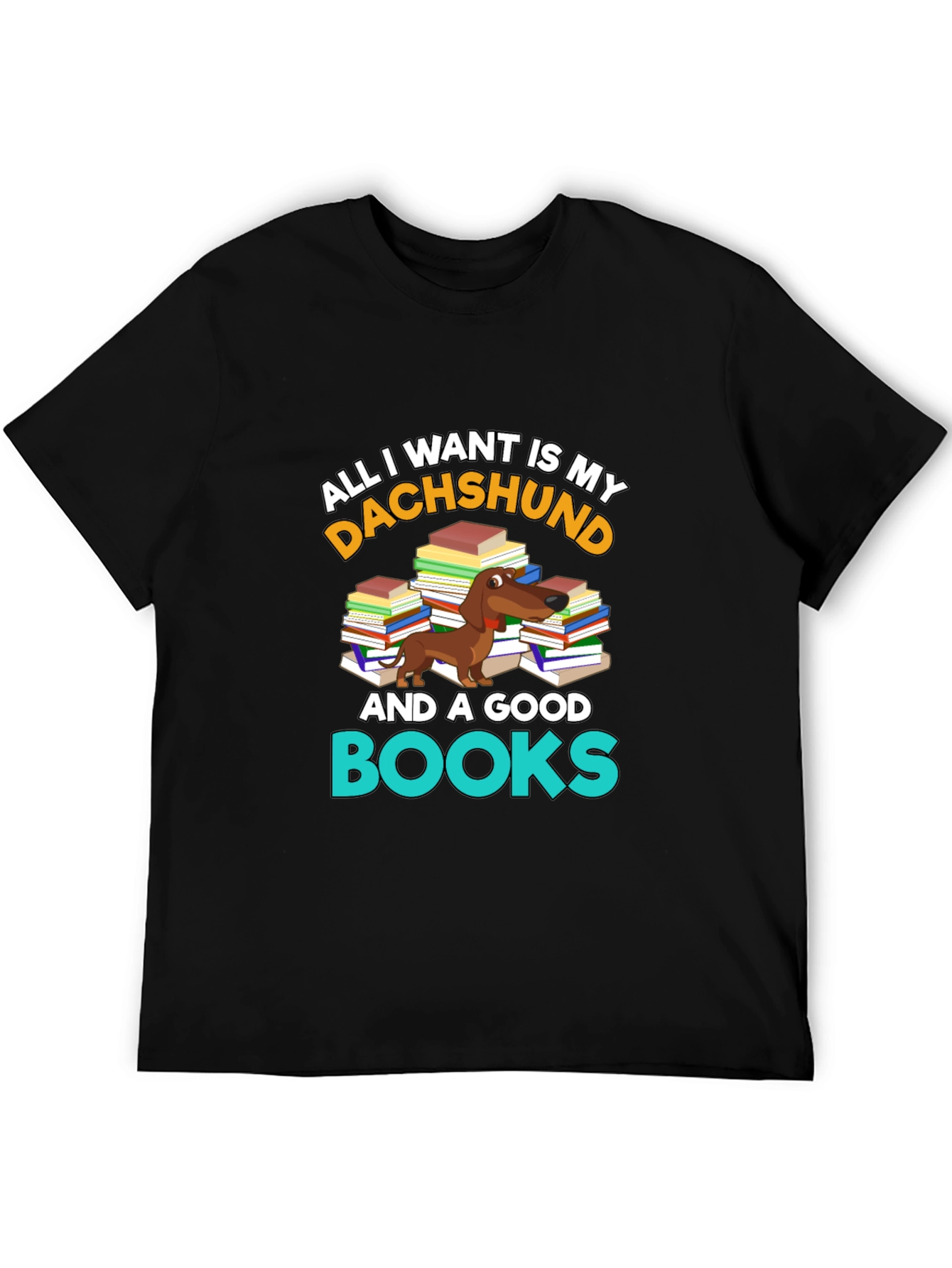 Dachshund and Books T-Shirt