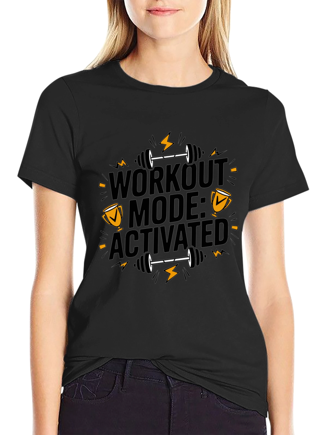 Workout Mode Activated Black T-Shirt