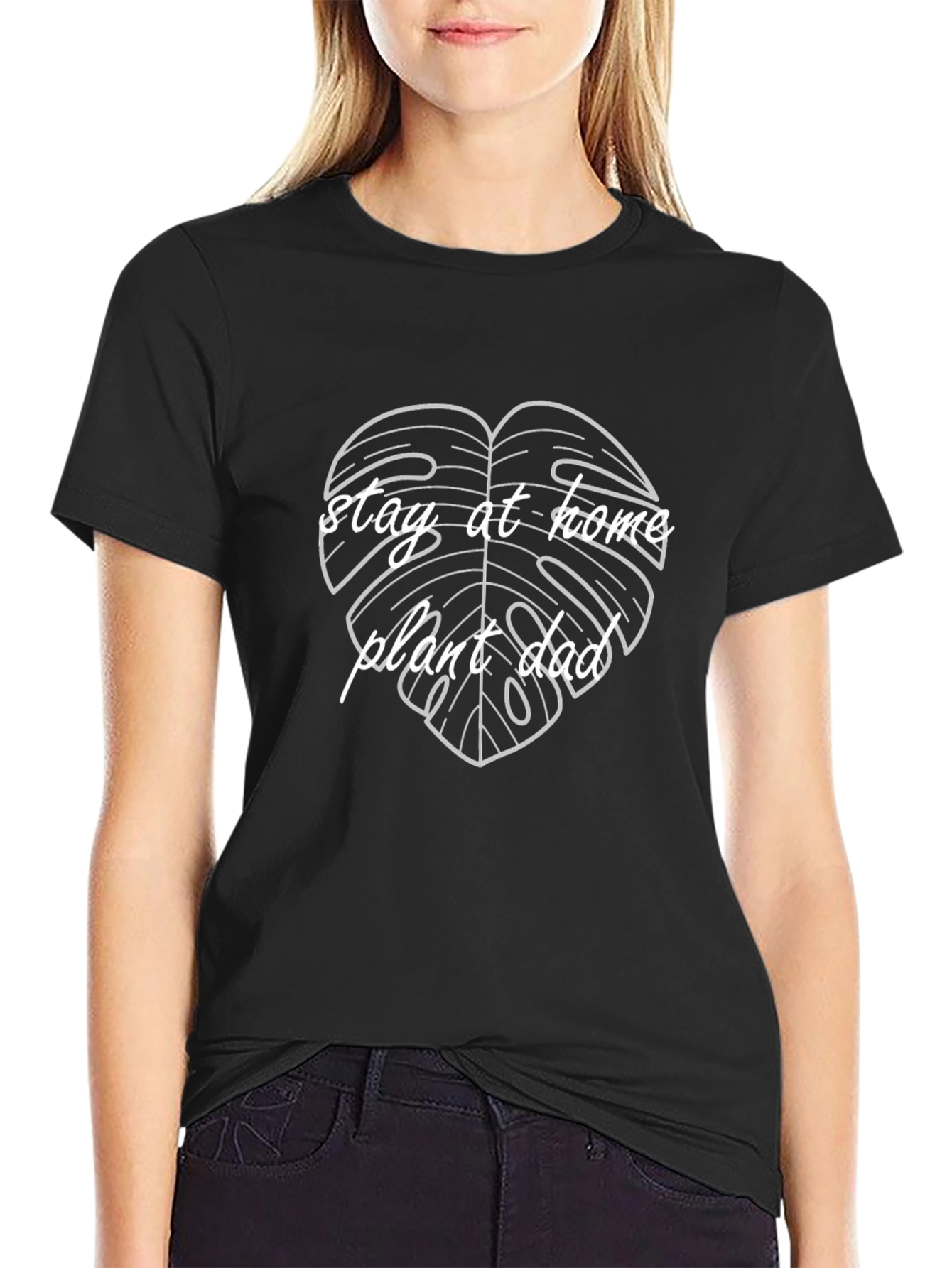 Stay-at-Home Plant Dad Graphic Tee - Black Cotton T-Shirt
