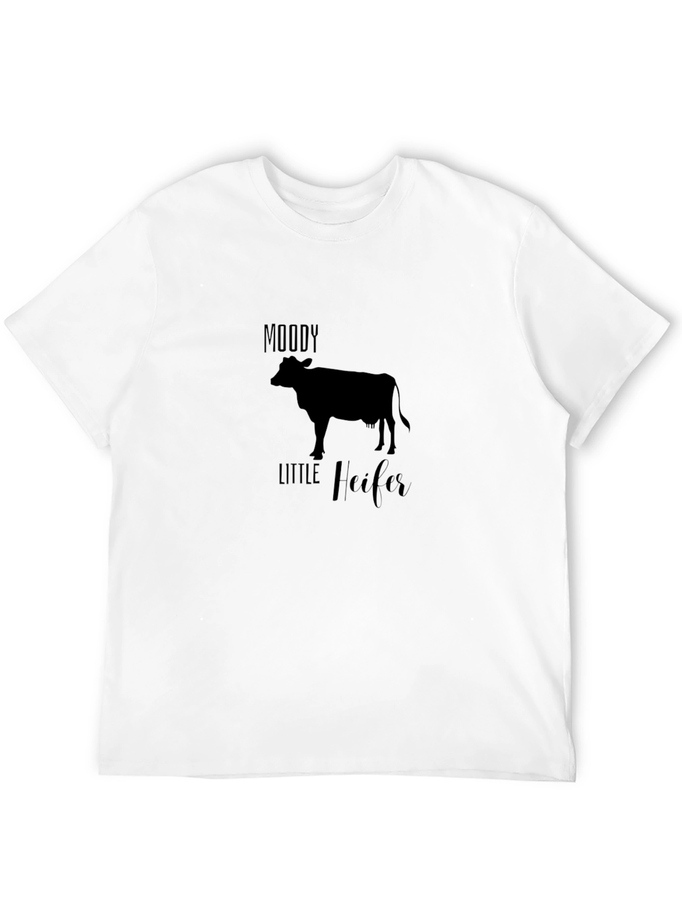 Moody Little Heifer Black Tee