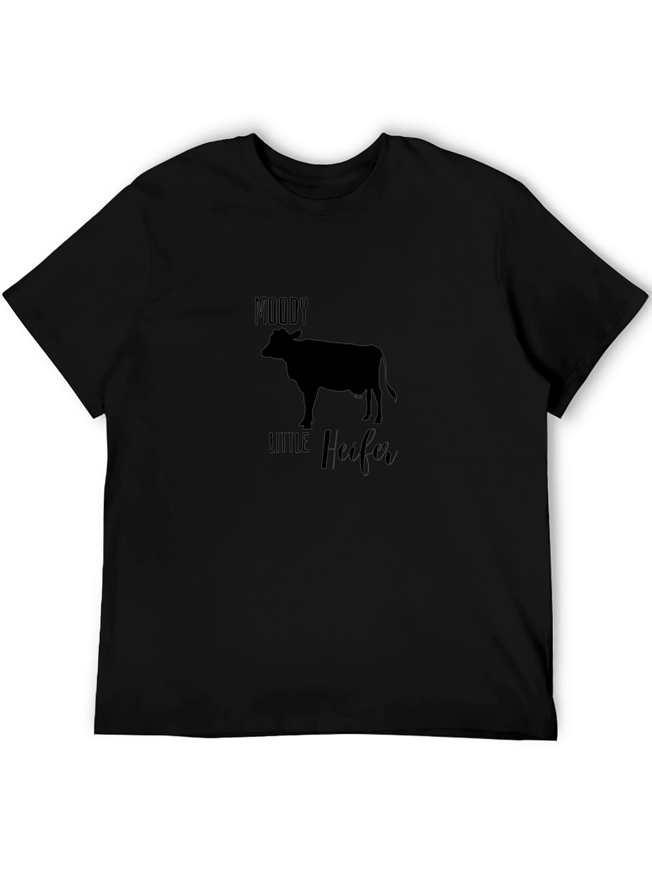 Moody Little Heifer Black Tee