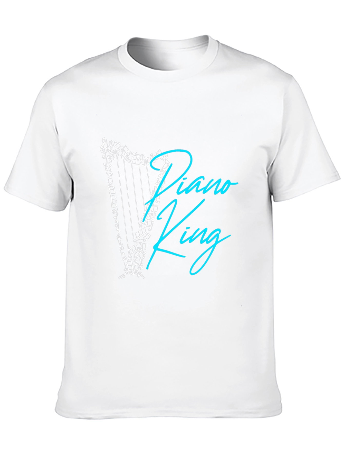 Piano King Graphic T-Shirt - Musical Harp Design