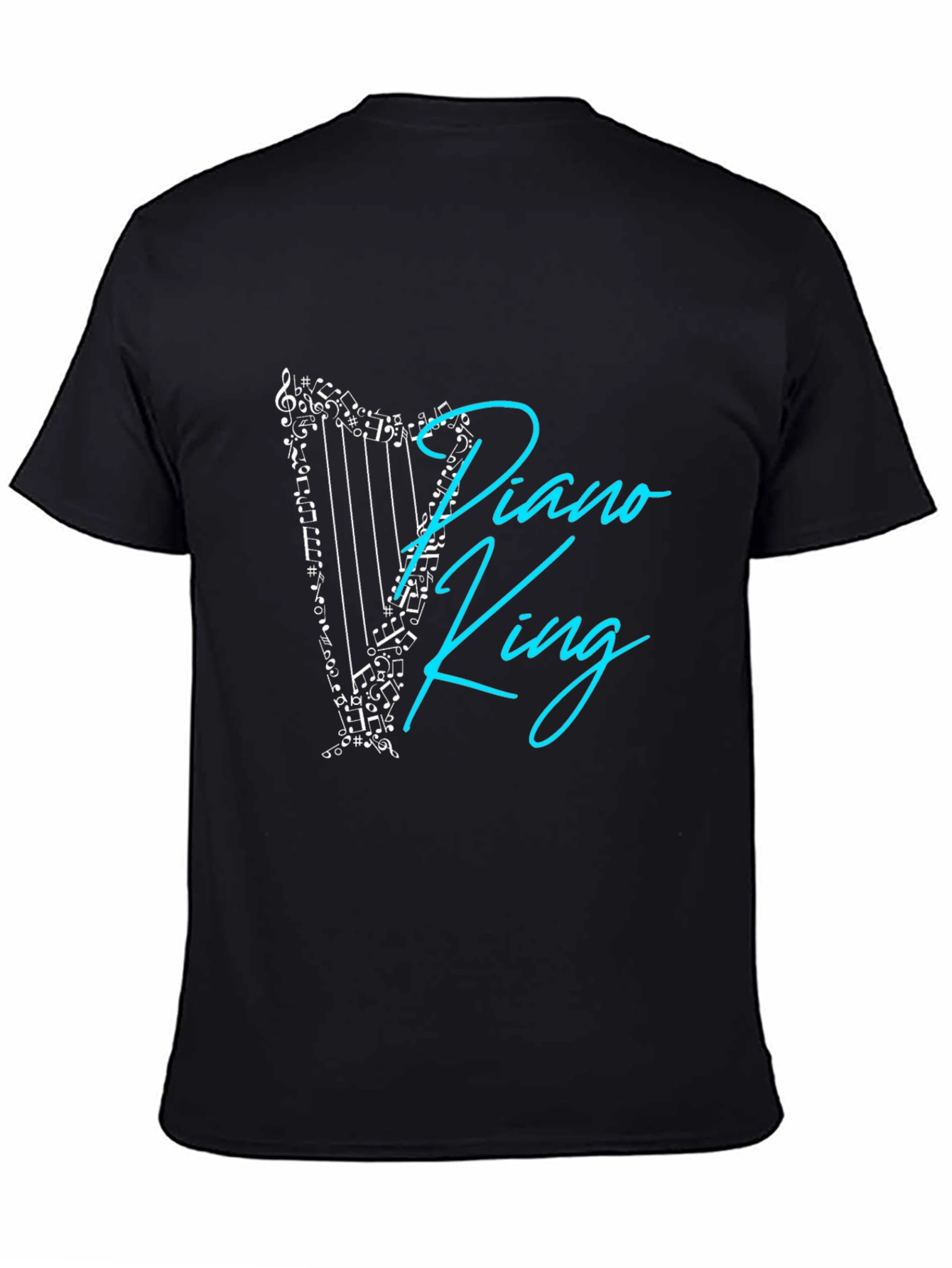 Piano King Graphic T-Shirt - Musical Harp Design