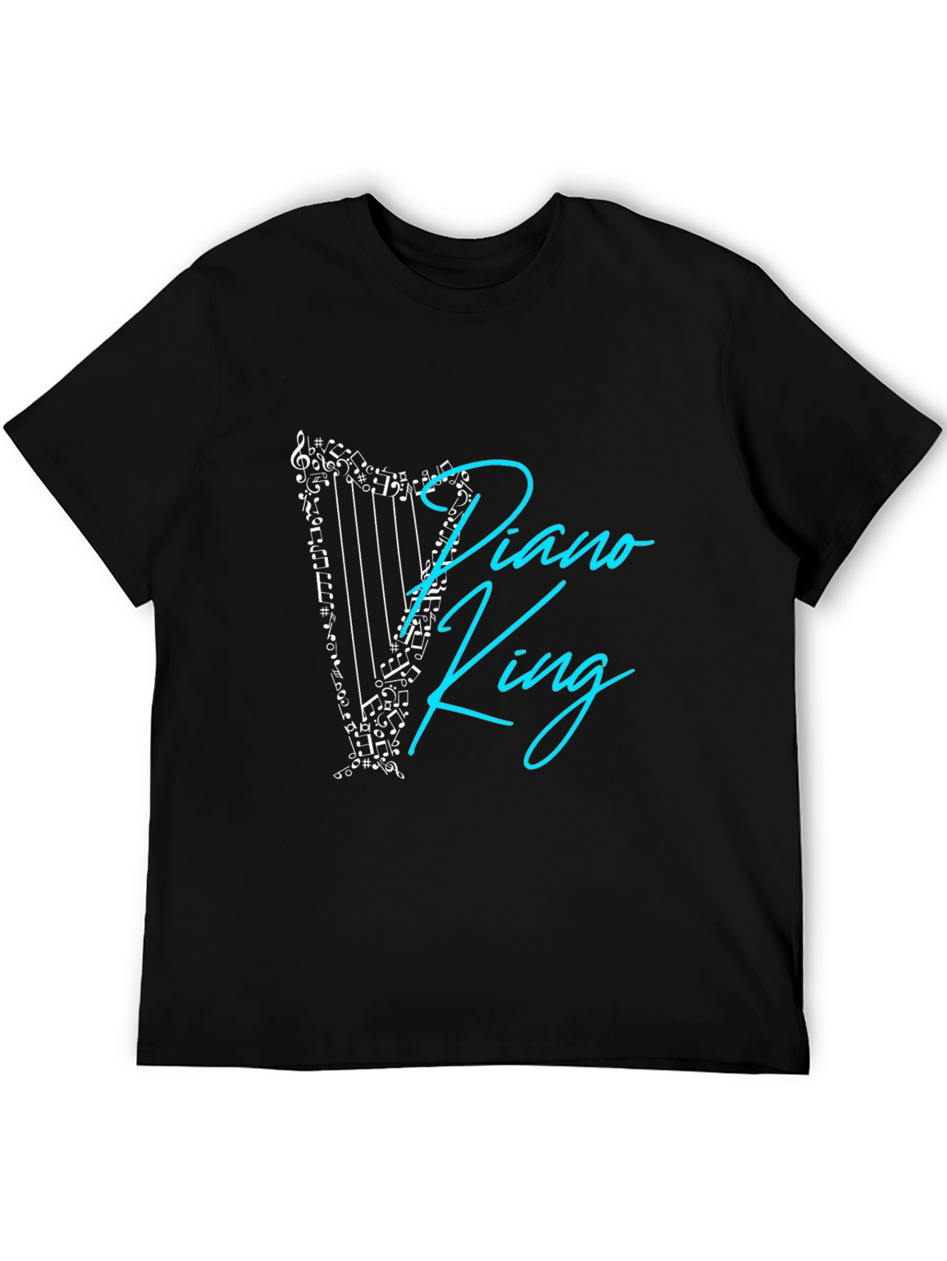 Piano King Graphic T-Shirt - Musical Harp Design