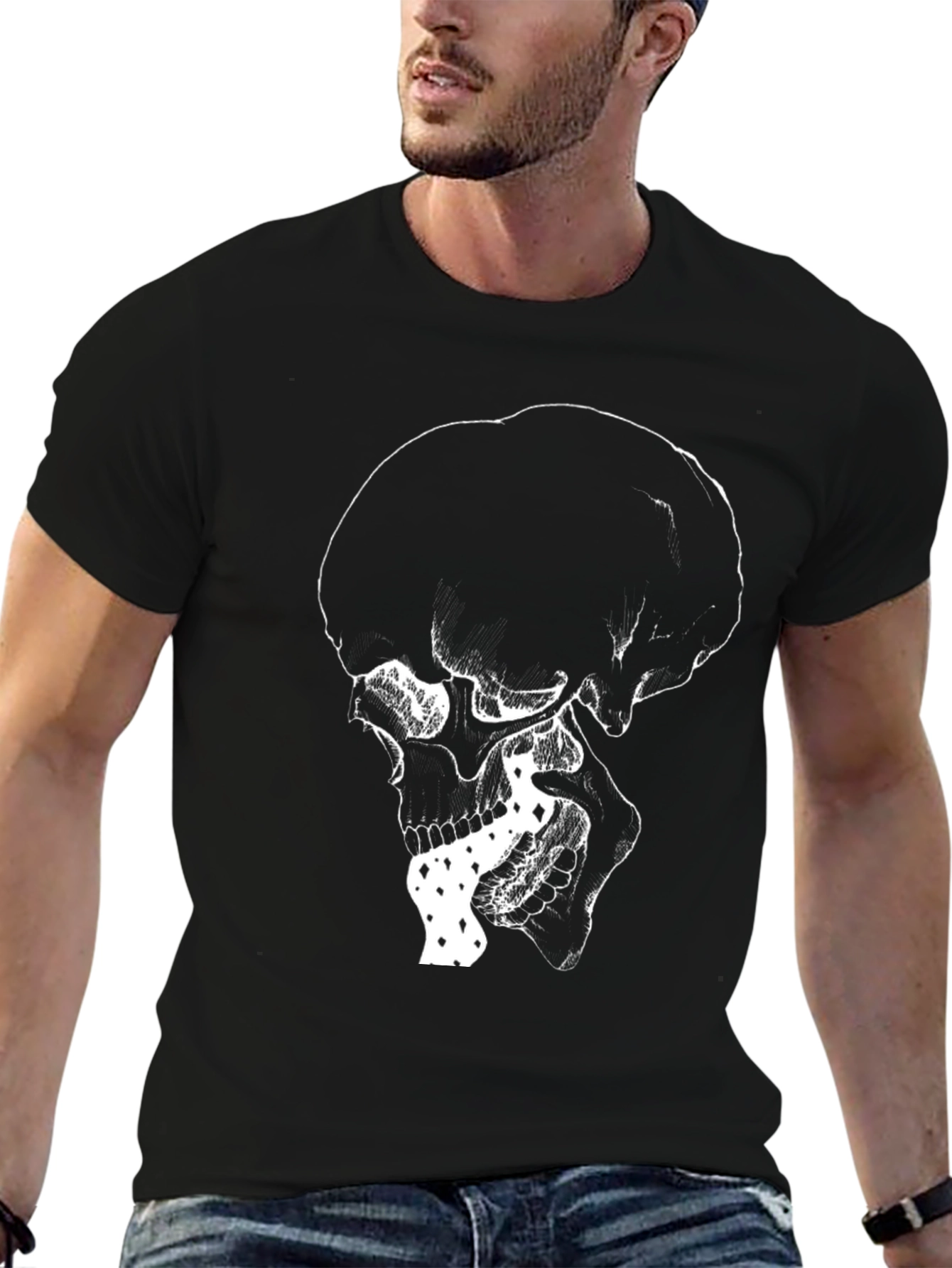 Skull Graphic Tee - Edgy Style Black T-Shirt