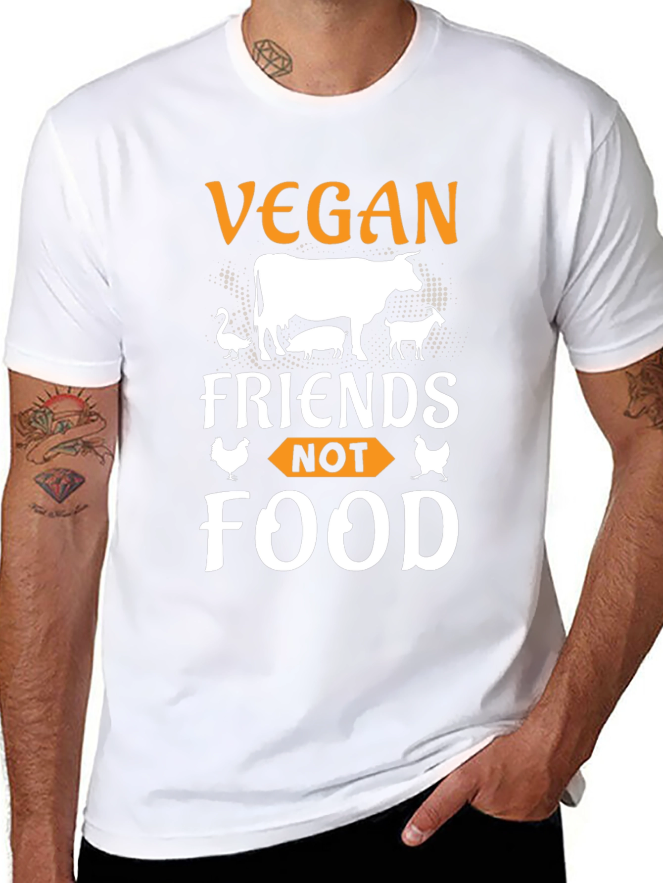 Vegan Friends Not Food Graphic Tee