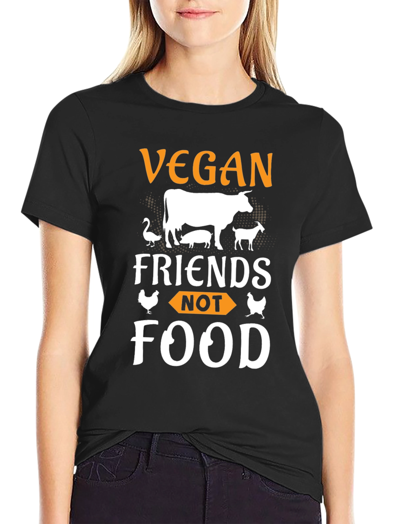 Vegan Friends Not Food Graphic Tee