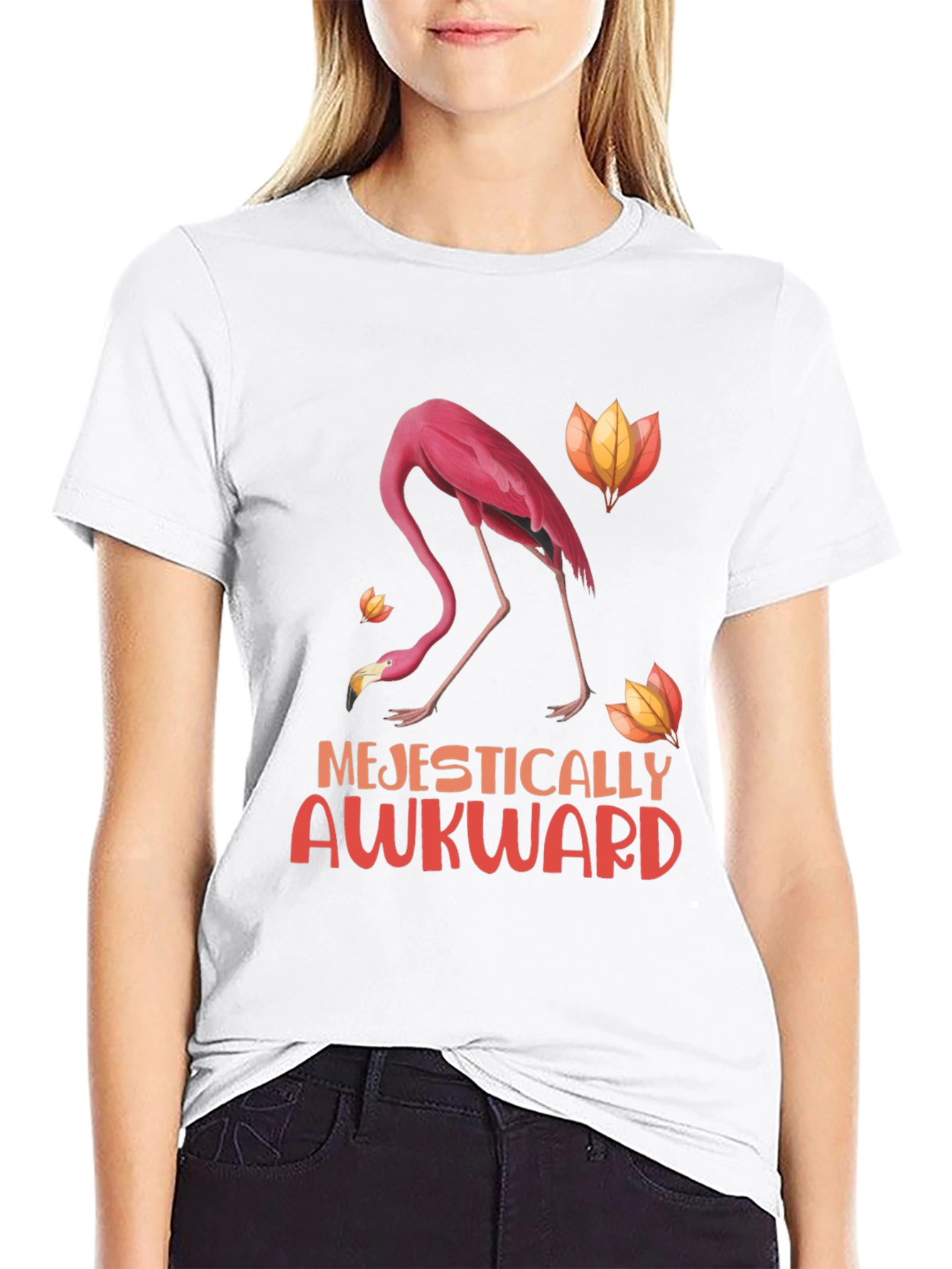 Majestically Awkward Flamingo Graphic Tee