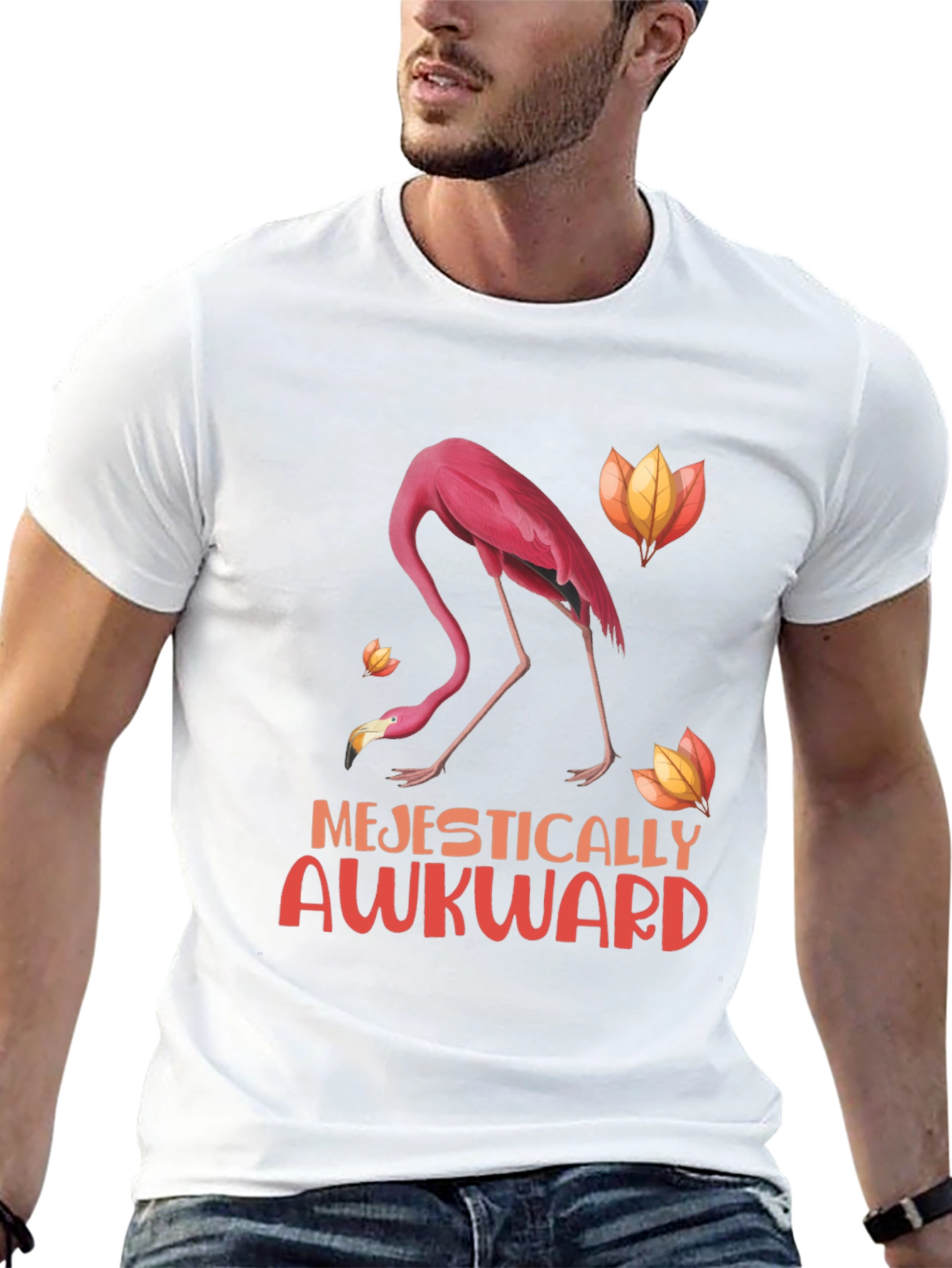 Majestically Awkward Flamingo Graphic Tee