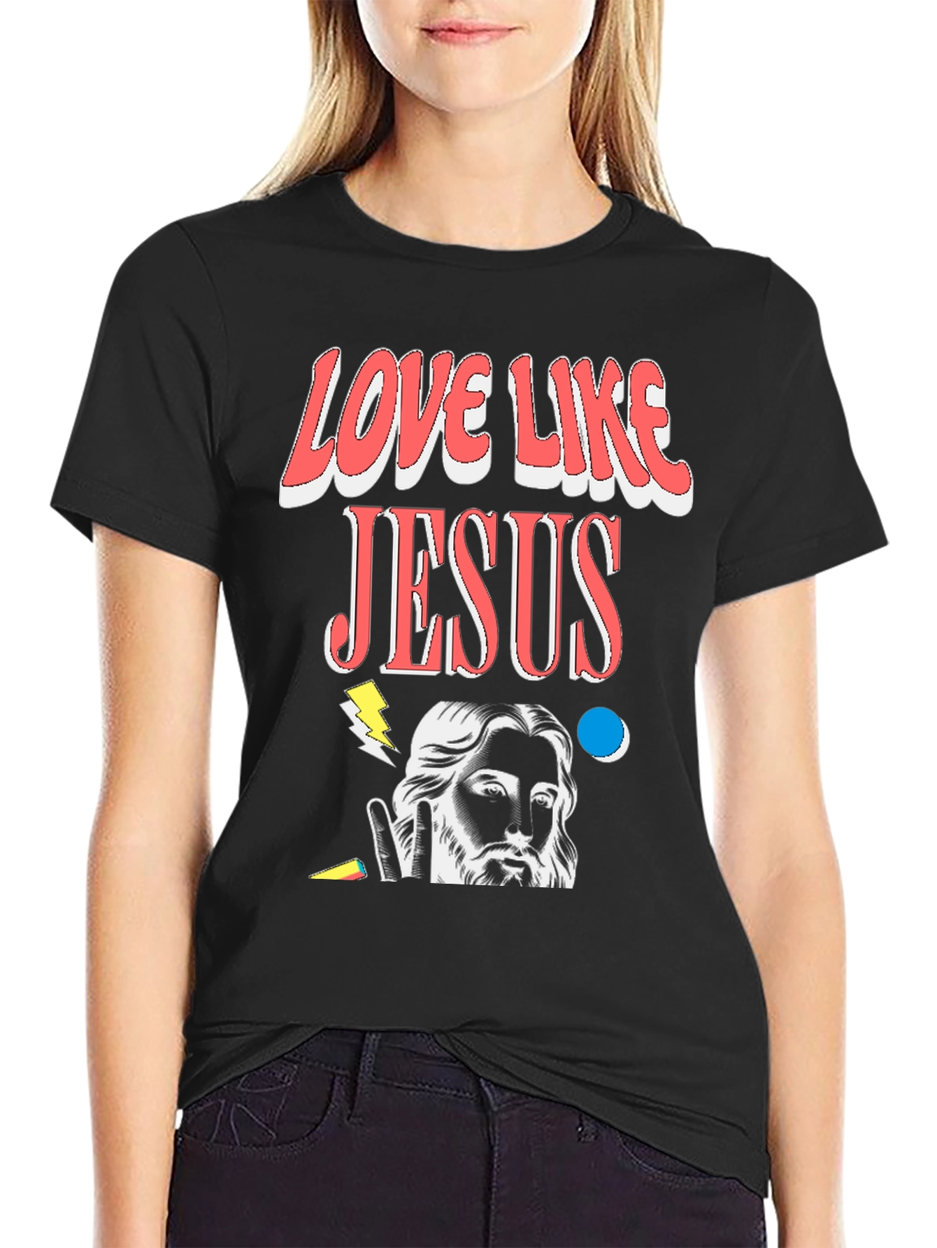Love Like Jesus Graphic T-Shirt - Black Cotton Blend