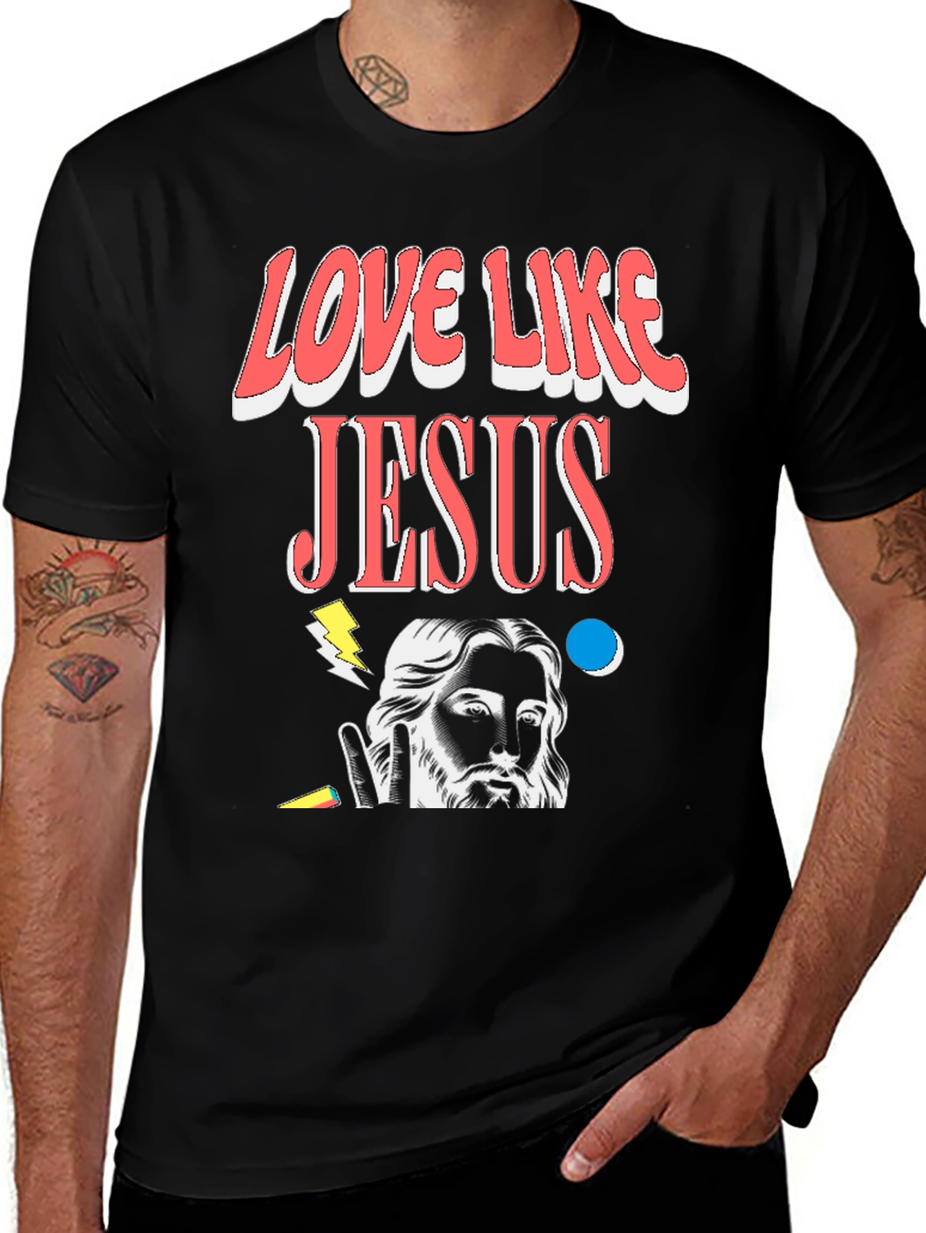 Love Like Jesus Graphic T-Shirt - Black Cotton Blend