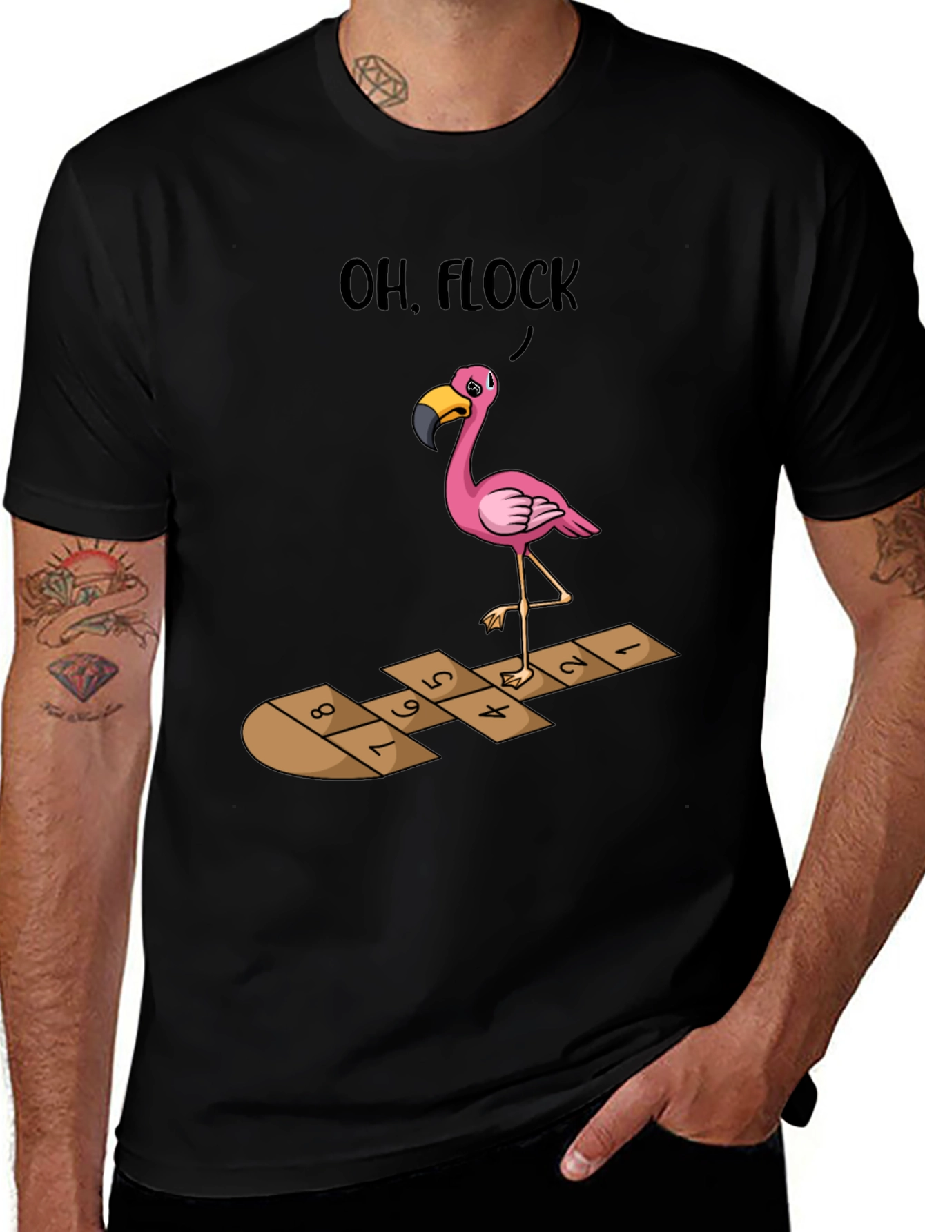 Oh Flock! Flamingo Hopscotch Graphic Tee