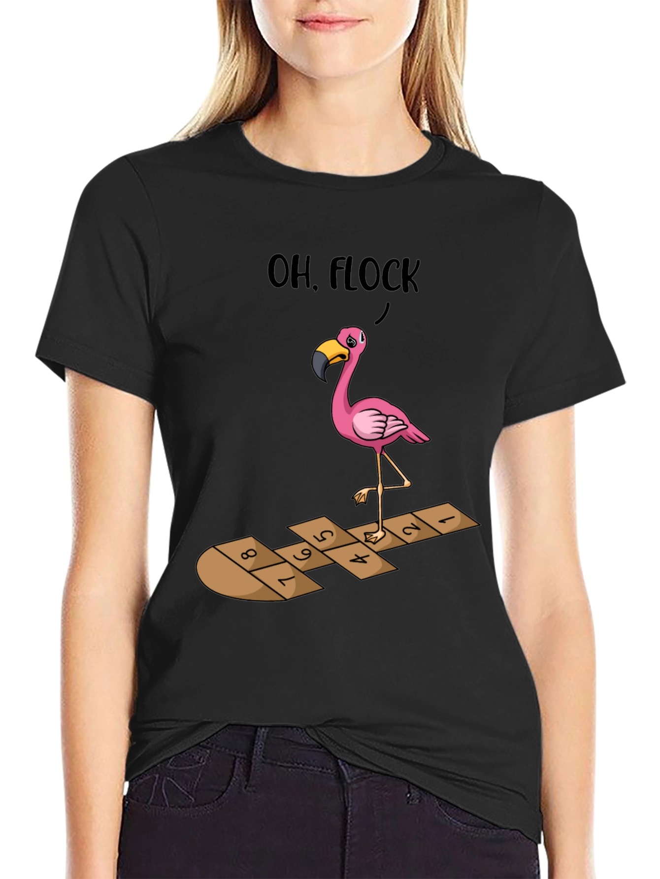 Oh Flock! Flamingo Hopscotch Graphic Tee