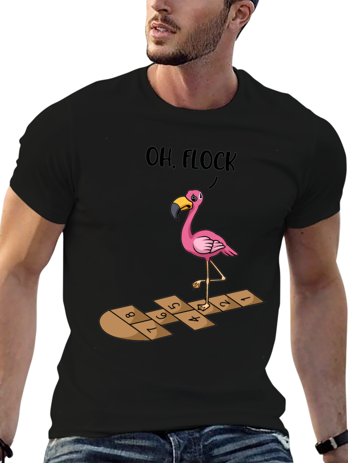 Oh Flock! Flamingo Hopscotch Graphic Tee