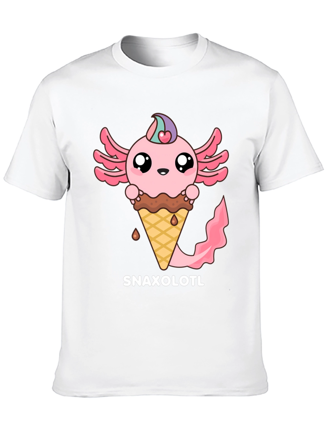 Snaxolotl T-Shirt - Axolotl Ice Cream Cone Tee