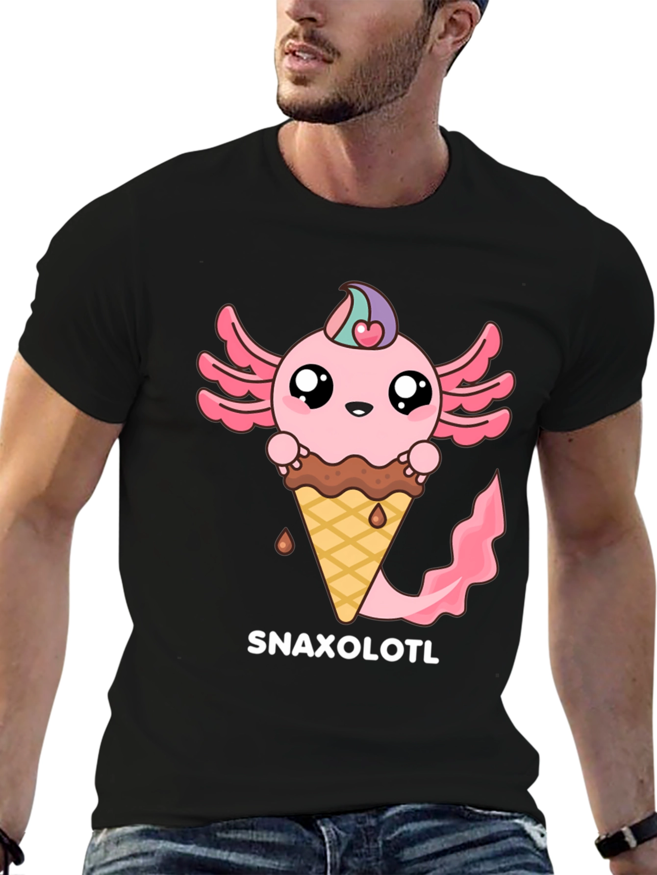 Snaxolotl T-Shirt - Axolotl Ice Cream Cone Tee