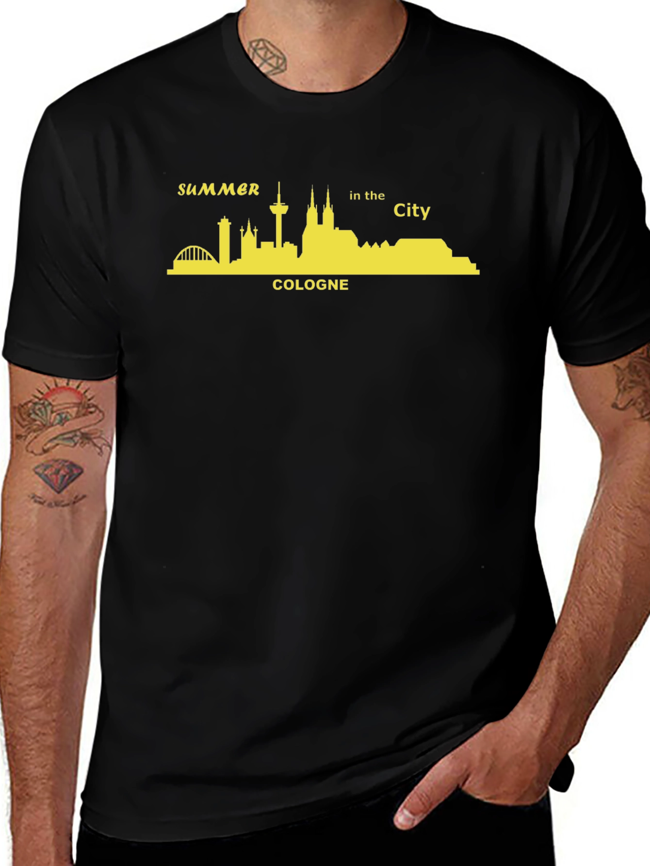 Cologne Summer City Skyline Graphic T-Shirt