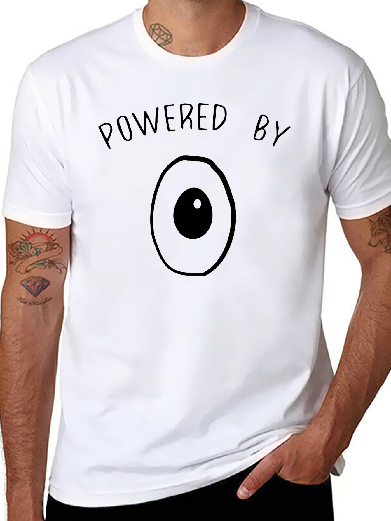 Powered by Avocado Funny Graphic Tee - Black