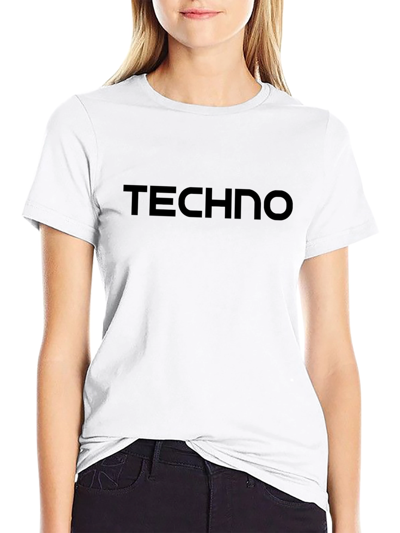 Techno Graphic Tee - Minimalist Black T-Shirt