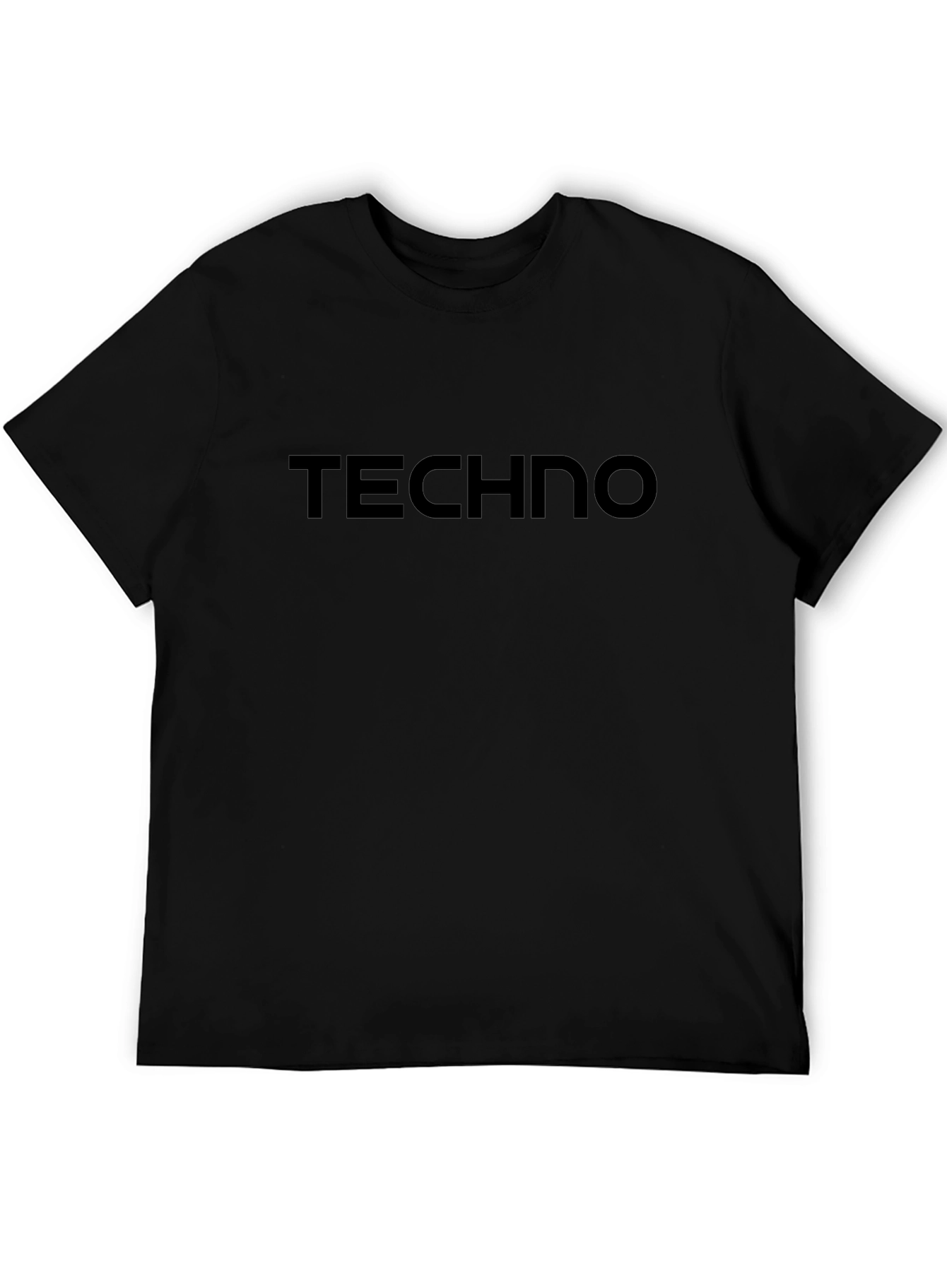 Techno Graphic Tee - Minimalist Black T-Shirt