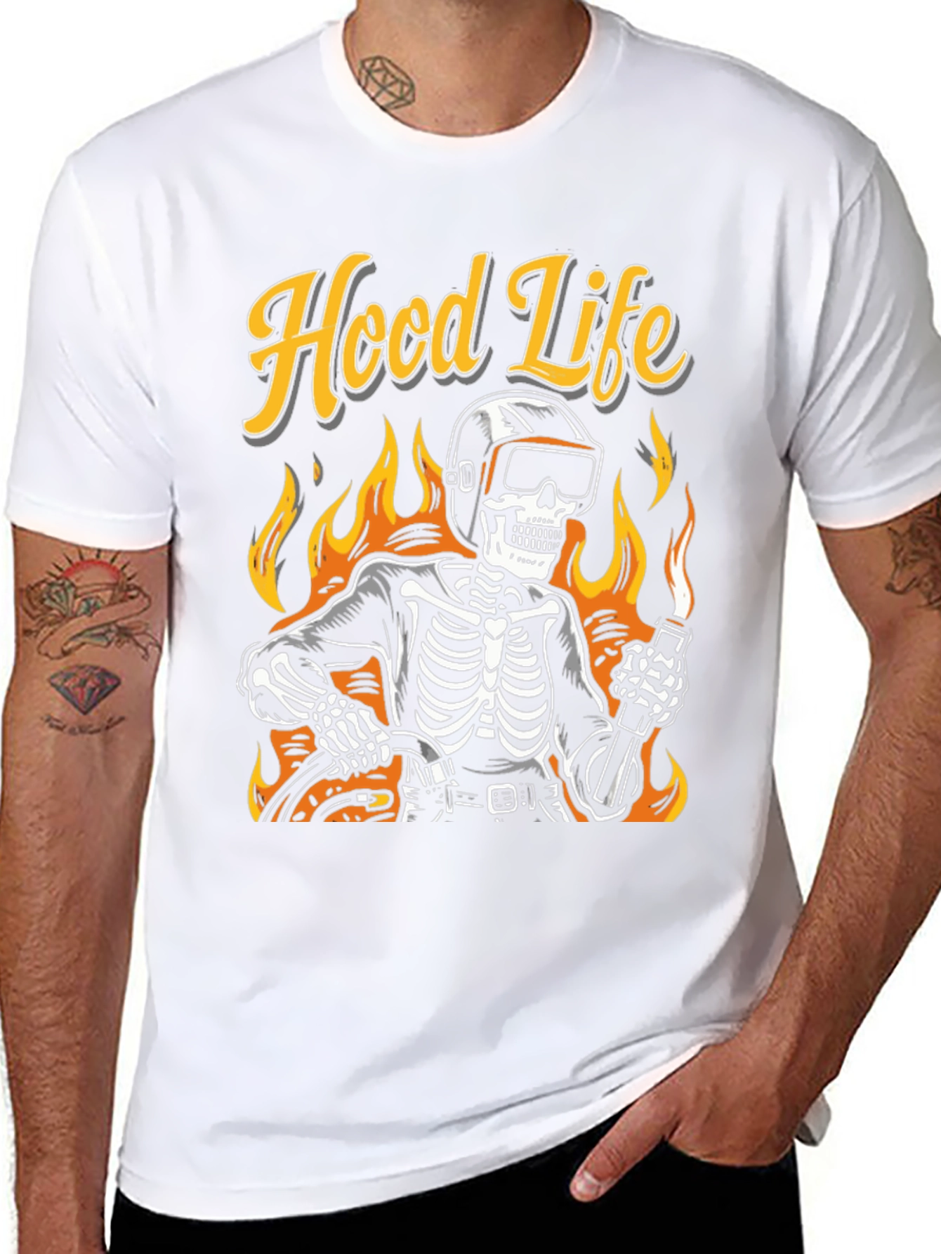 Hood Life Skeleton Welder T-Shirt