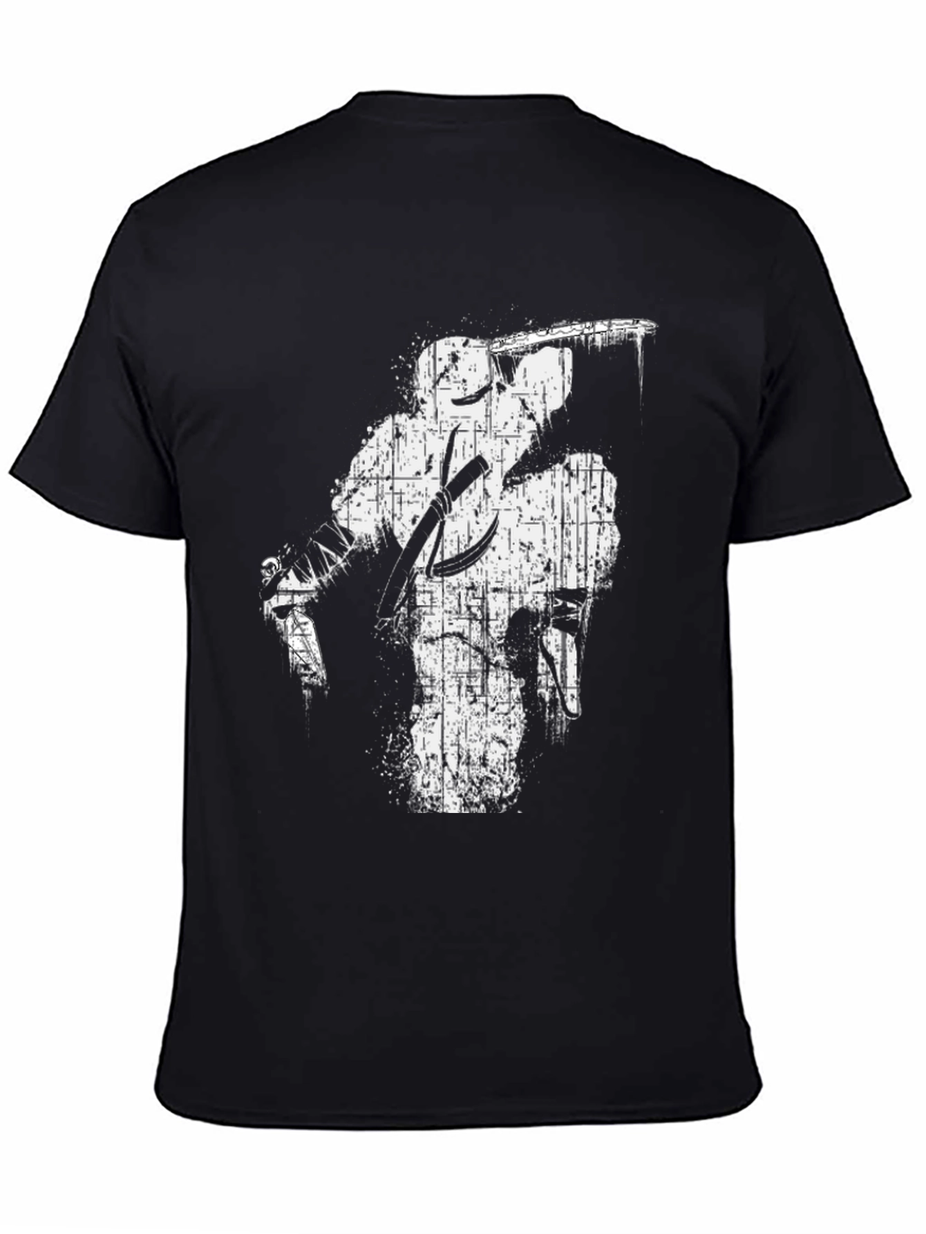 Distressed Ninja Graphic Black T-Shirt