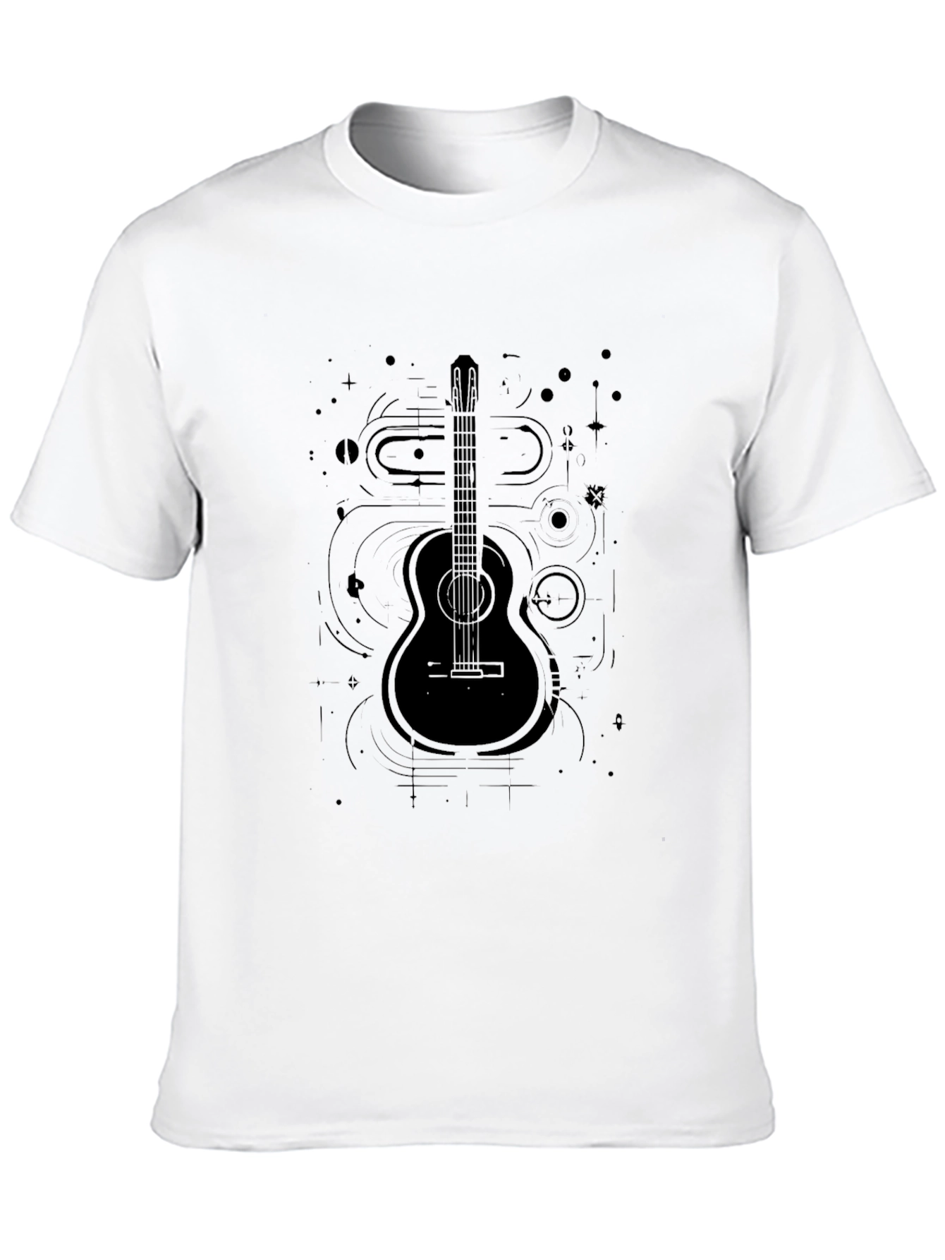 Guitar Graphic Tee - Black Musical Design