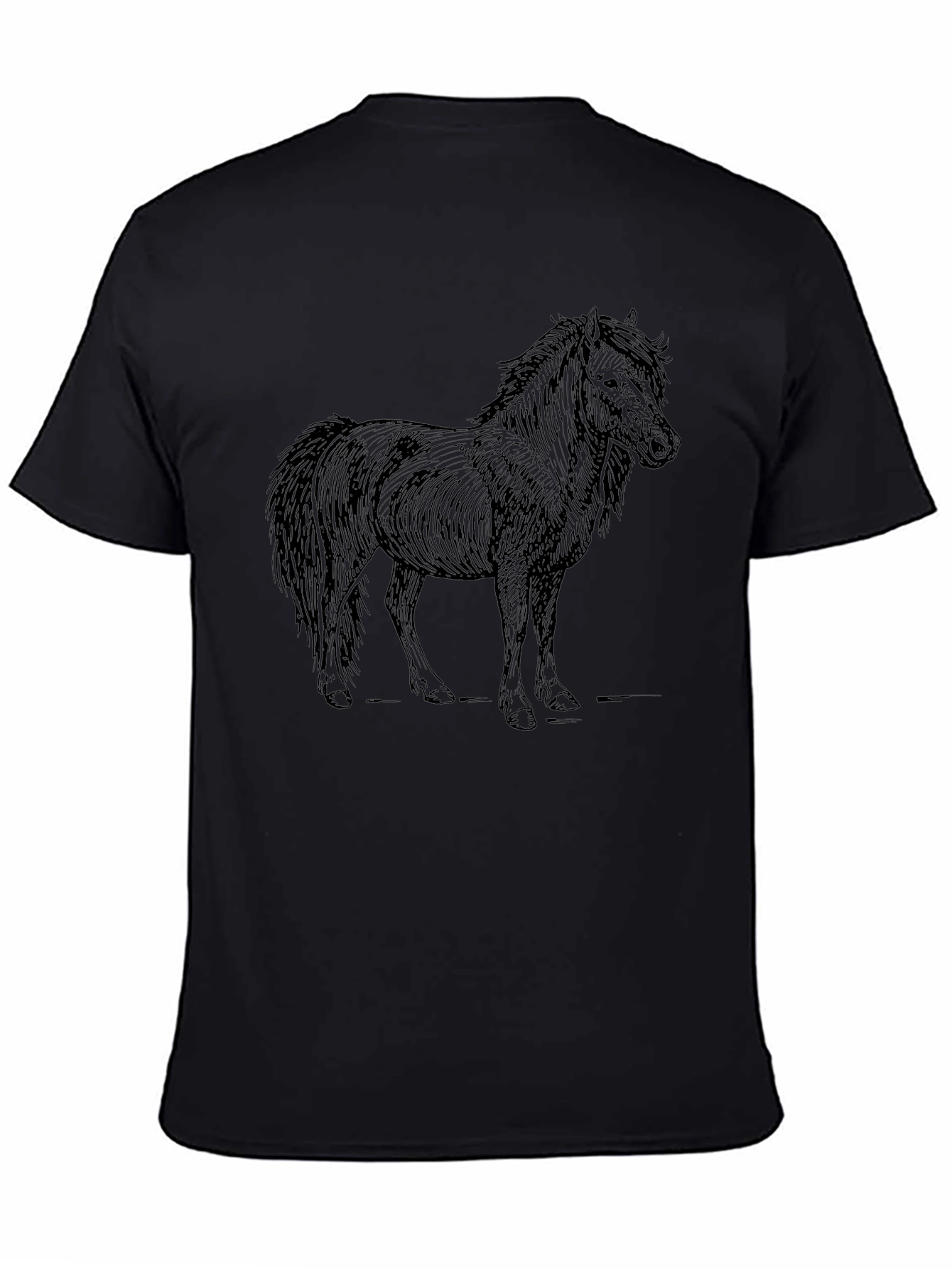 Black Horse Graphic Tee - Unisex Casual T-Shirt