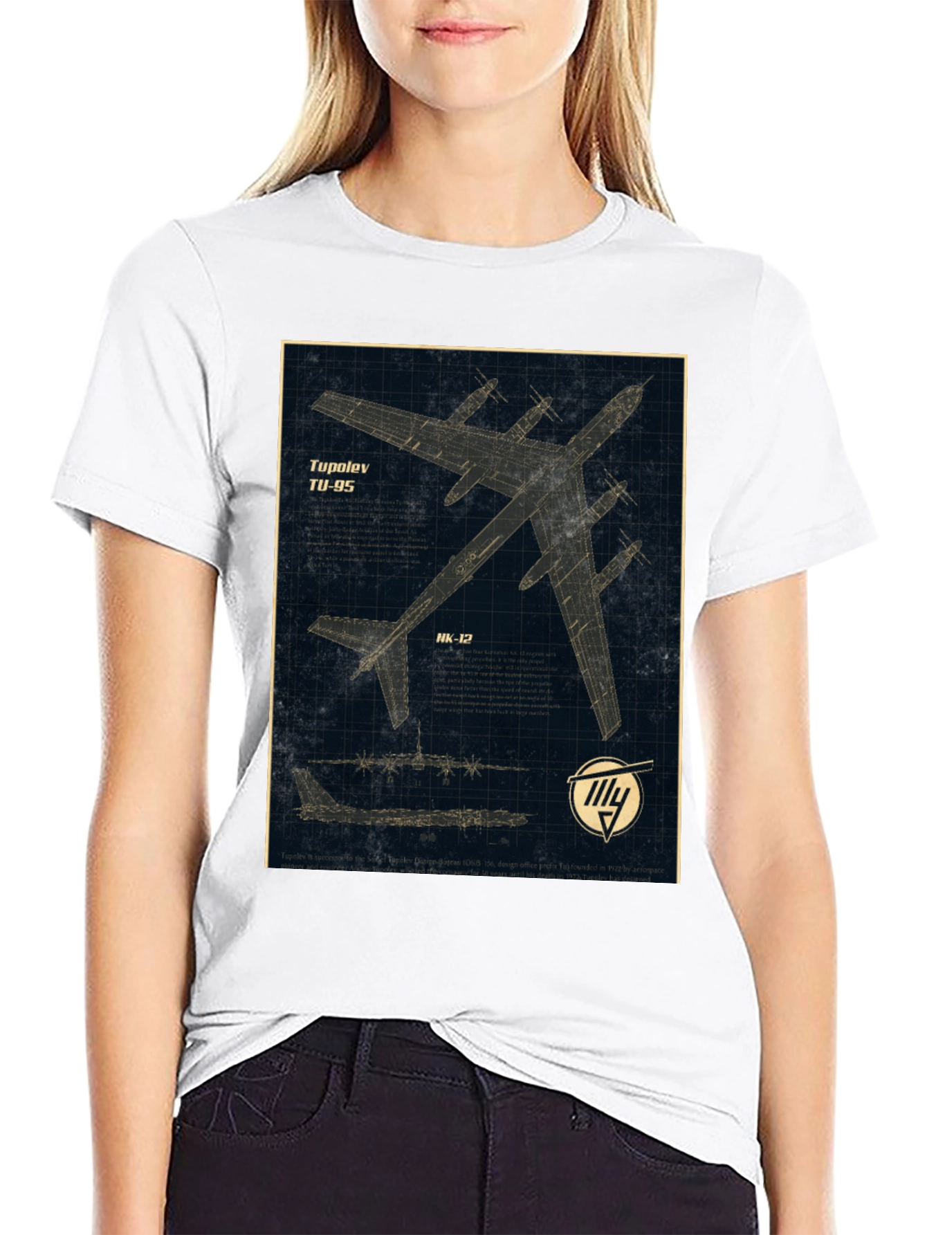 Tupolev TU-95 Blueprint Graphic T-Shirt