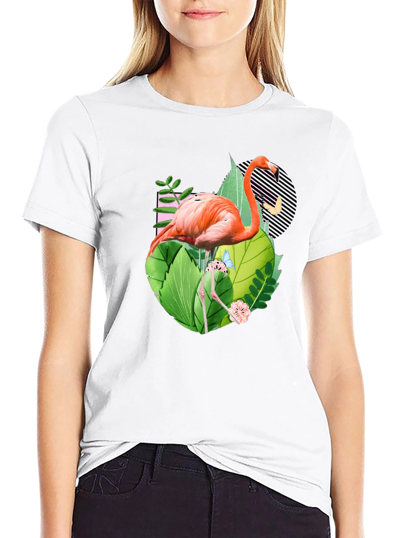 Tropical Flamingo Graphic T-Shirt