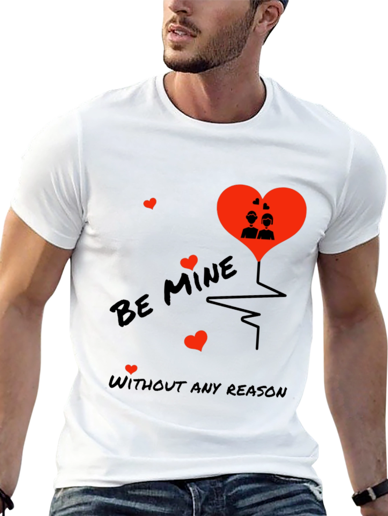 Romantic Be Mine Black T-Shirt