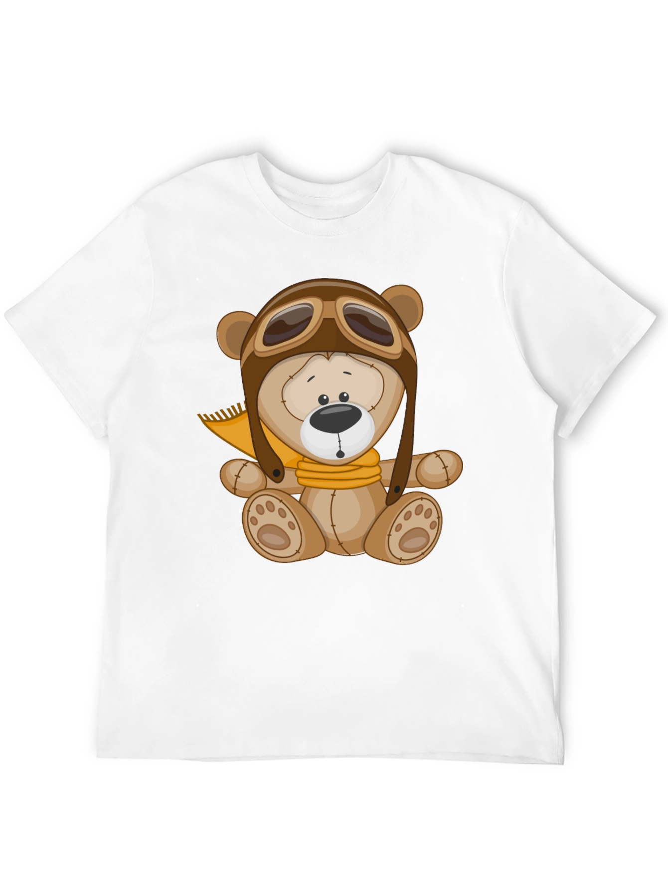 Aviator Bear T-Shirt - Black Cotton Graphic Tee
