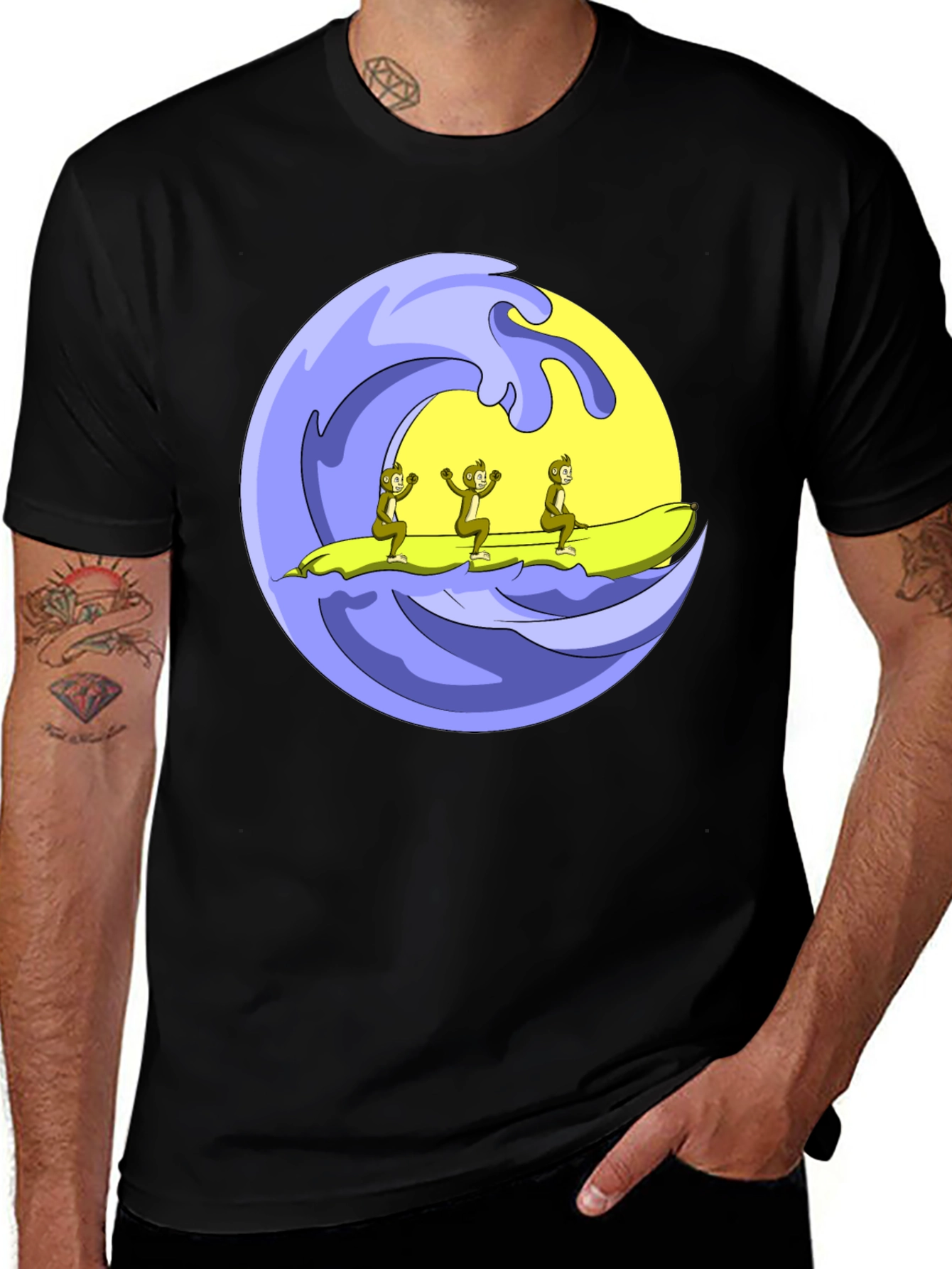 Monkey Banana Boat T-Shirt Funny Graphic Tee