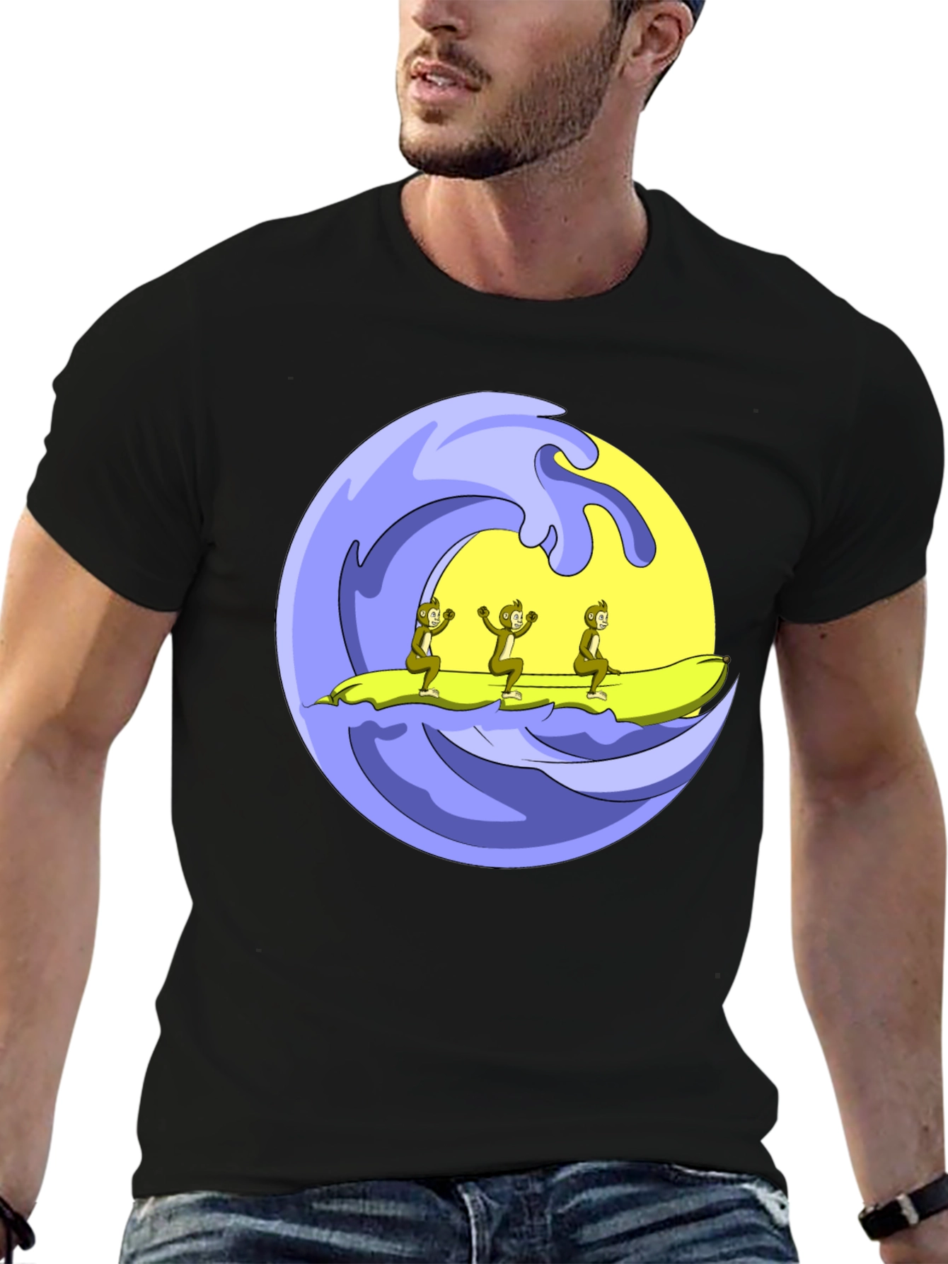 Monkey Banana Boat T-Shirt Funny Graphic Tee