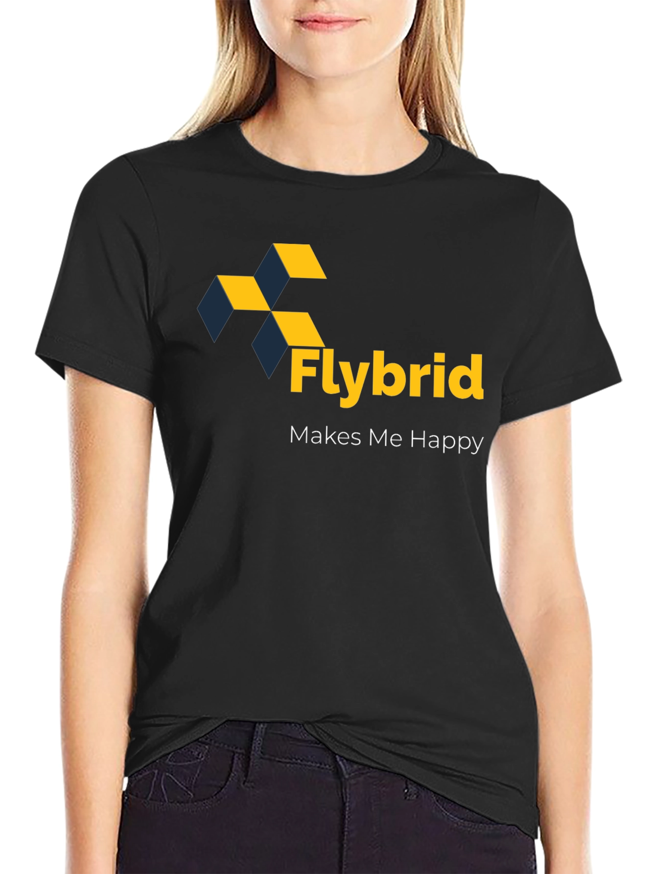 Flybrid Makes Me Happy Graphic Tee - Black