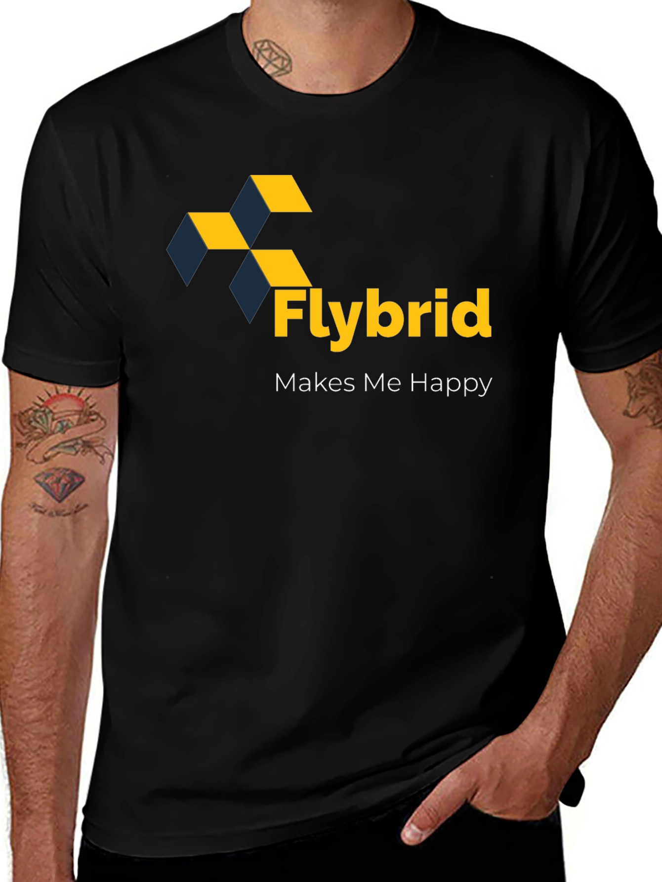 Flybrid Makes Me Happy Graphic Tee - Black