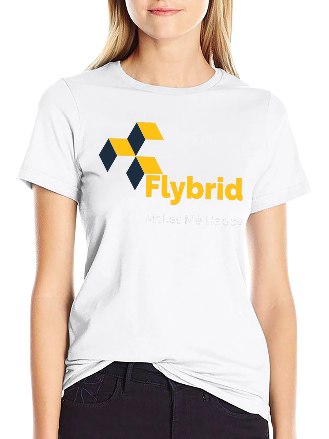 Flybrid Makes Me Happy Graphic Tee - Black