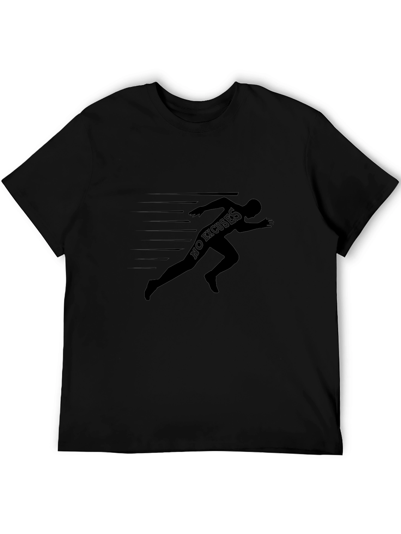 Mens Black No Excuses Graphic Tee