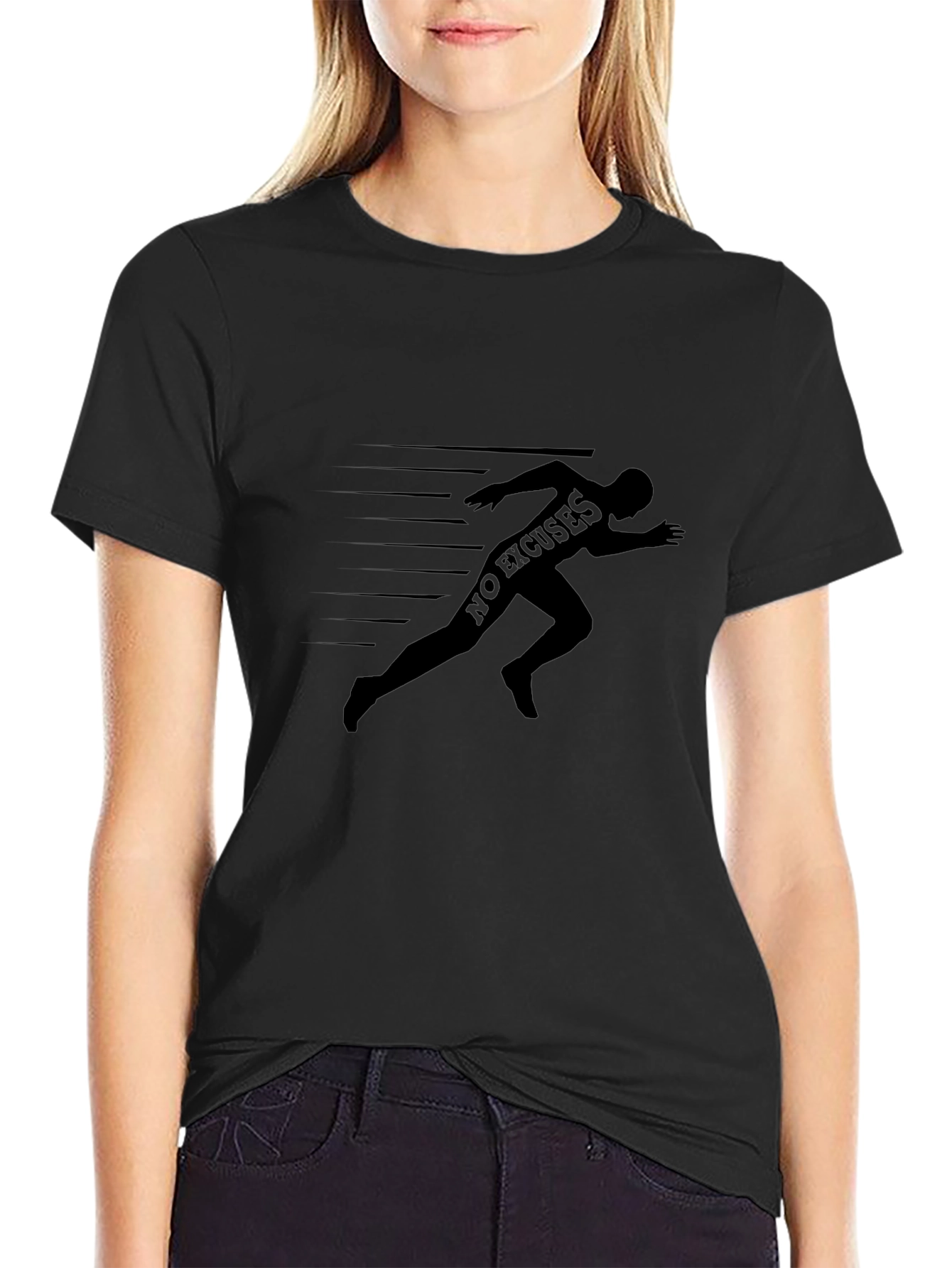 Mens Black No Excuses Graphic Tee
