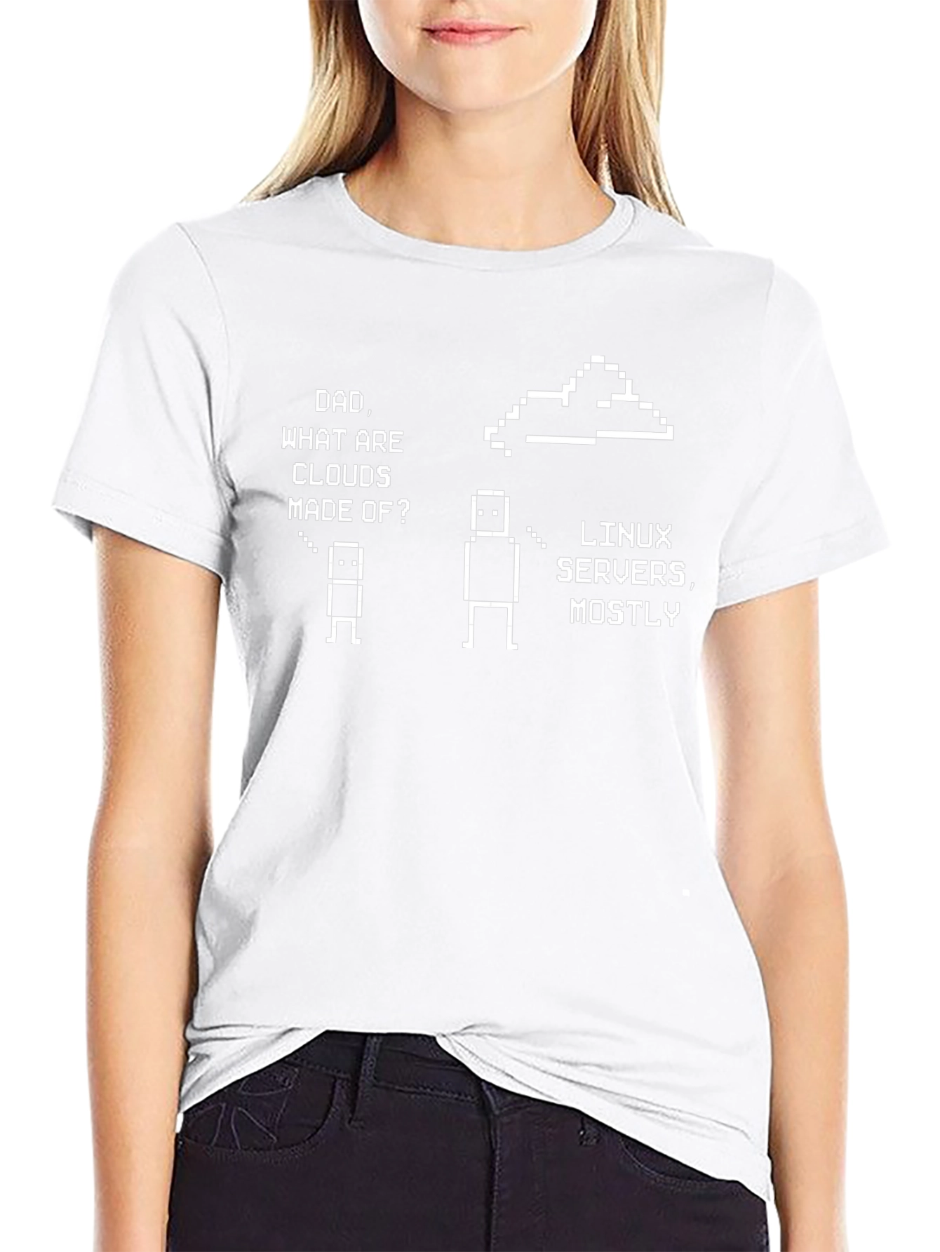 Linux Servers Cloud Dad Joke Black T-Shirt