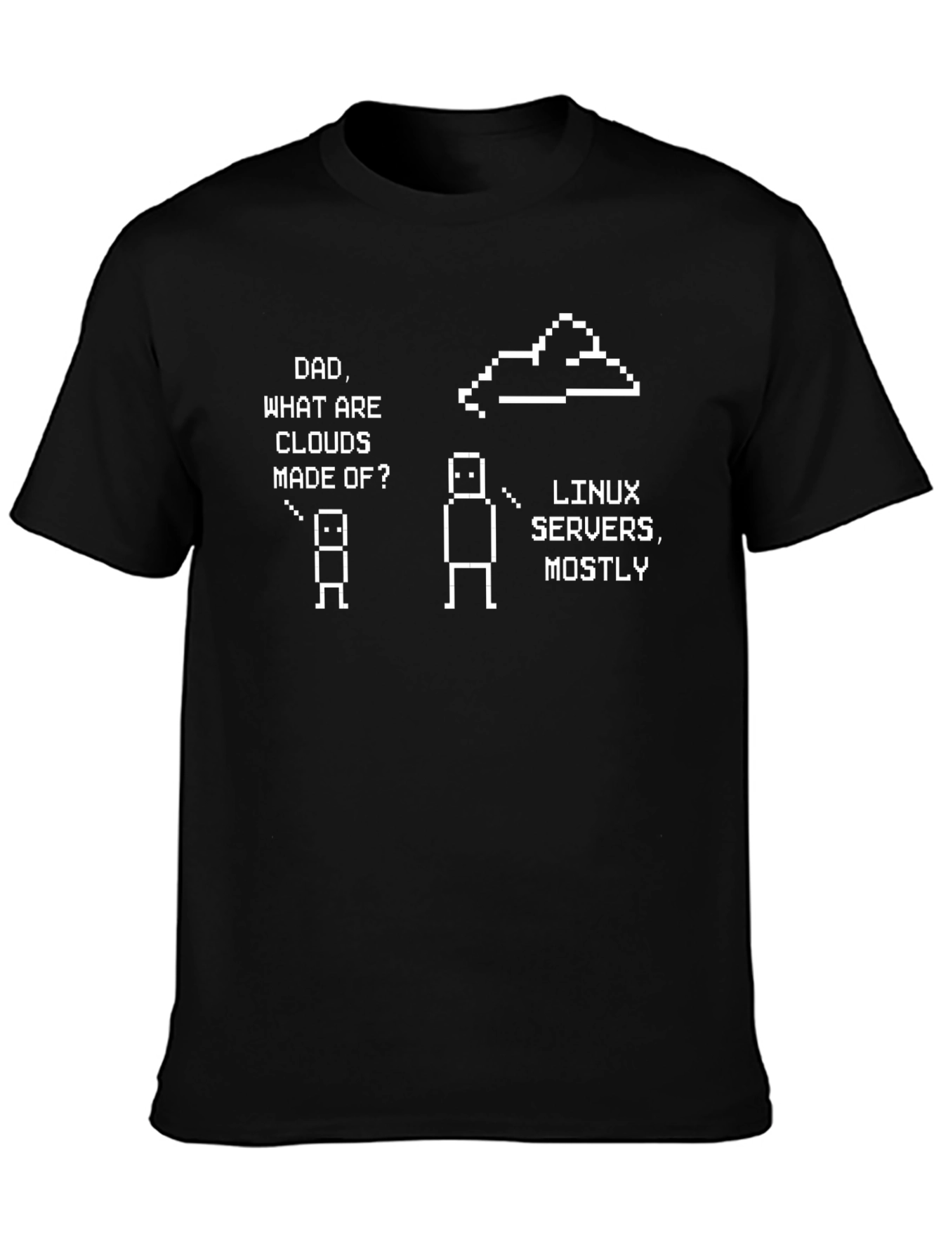 Linux Servers Cloud Dad Joke Black T-Shirt