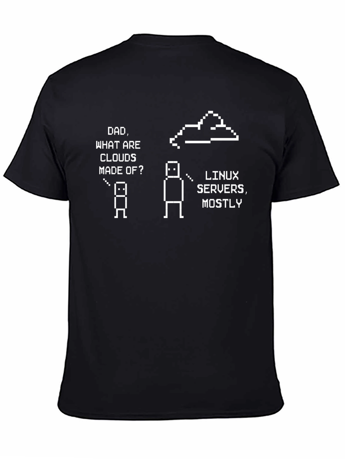 Linux Servers Cloud Dad Joke Black T-Shirt