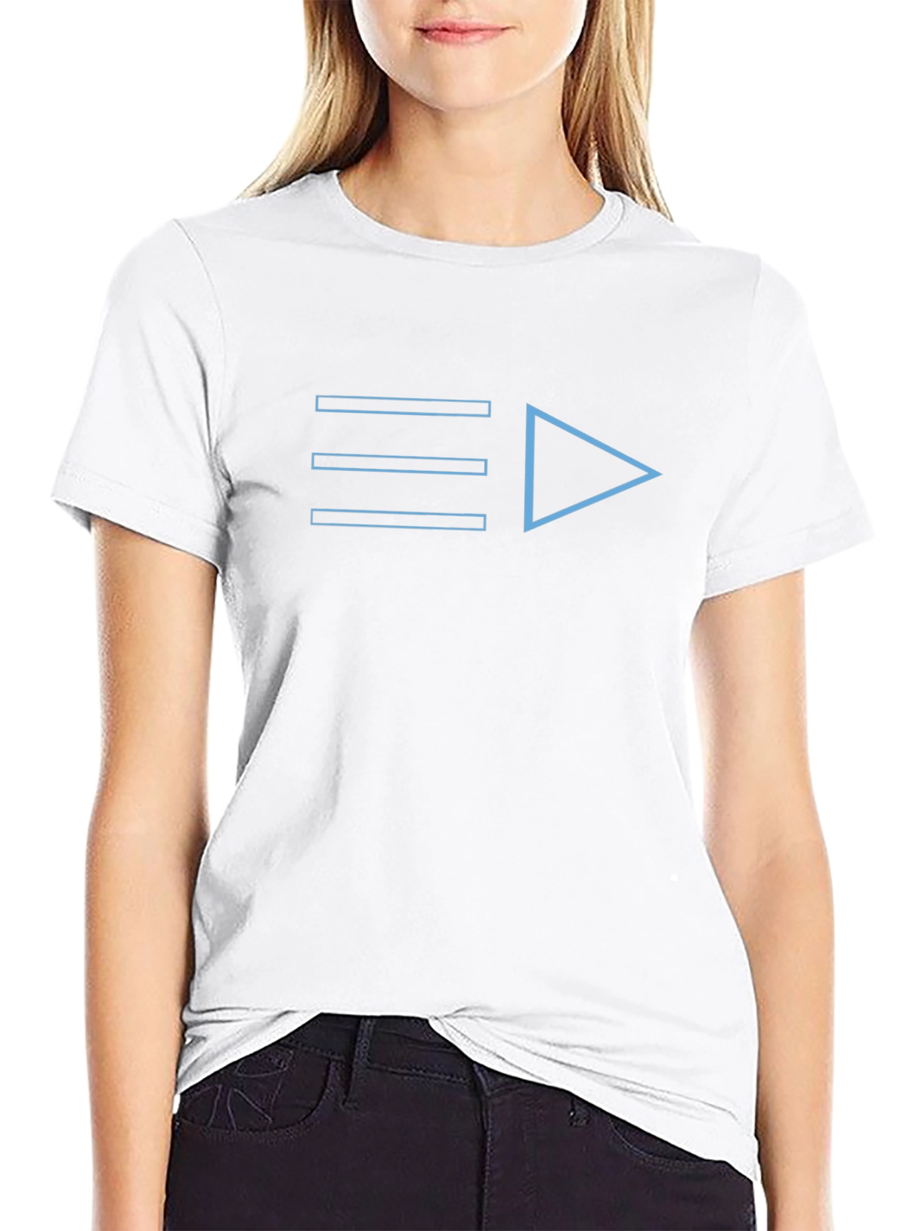 Modern Blue Icon Black T-Shirt