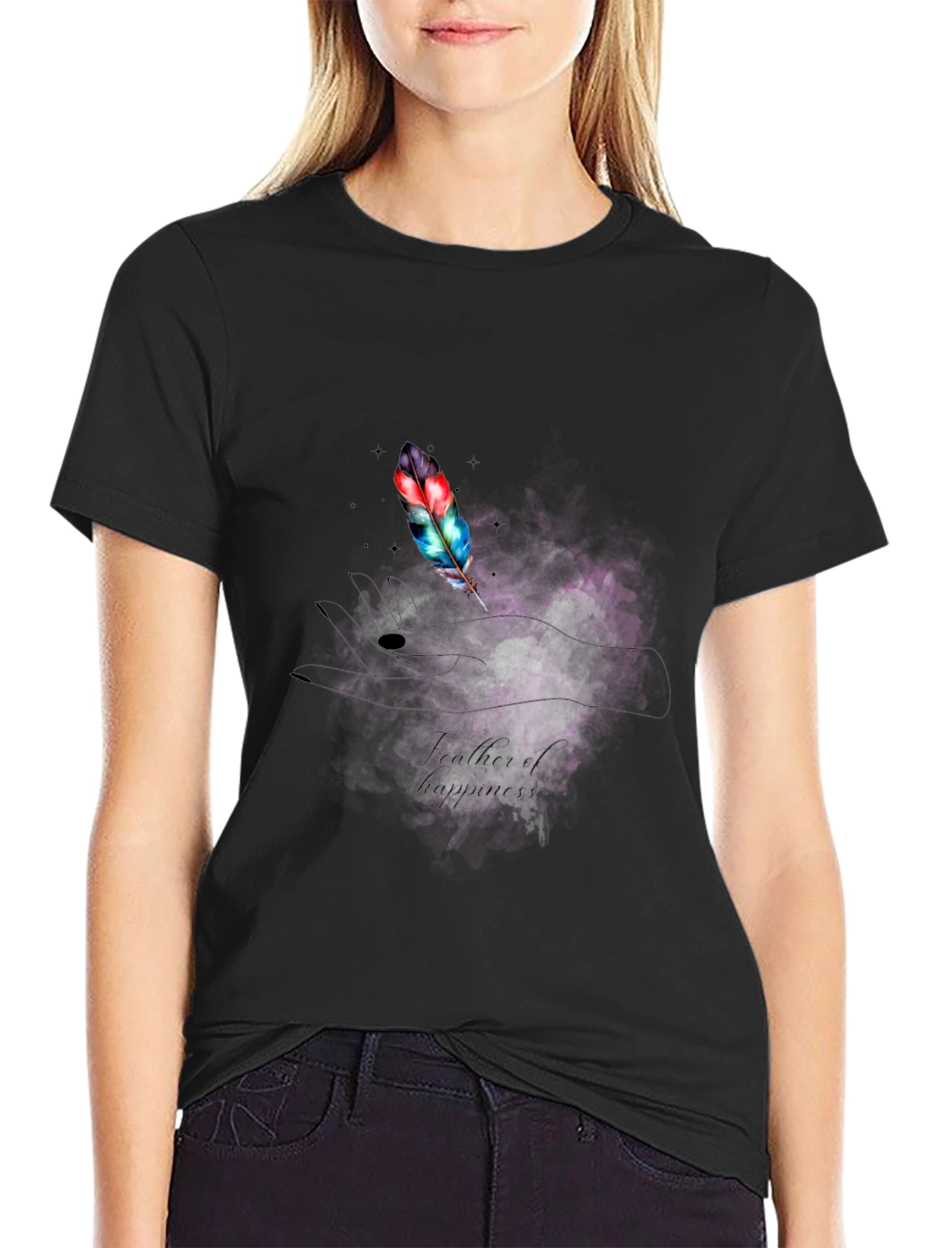 Feather of Happiness Graphic T-Shirt