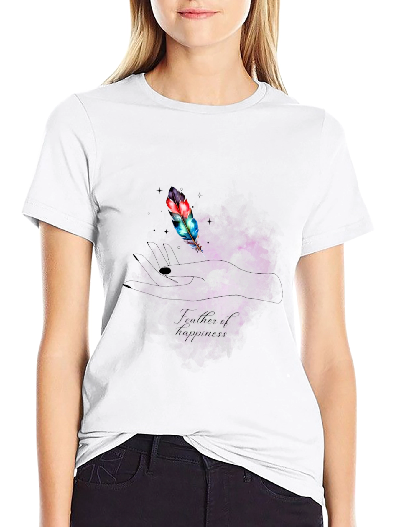Feather of Happiness Graphic T-Shirt