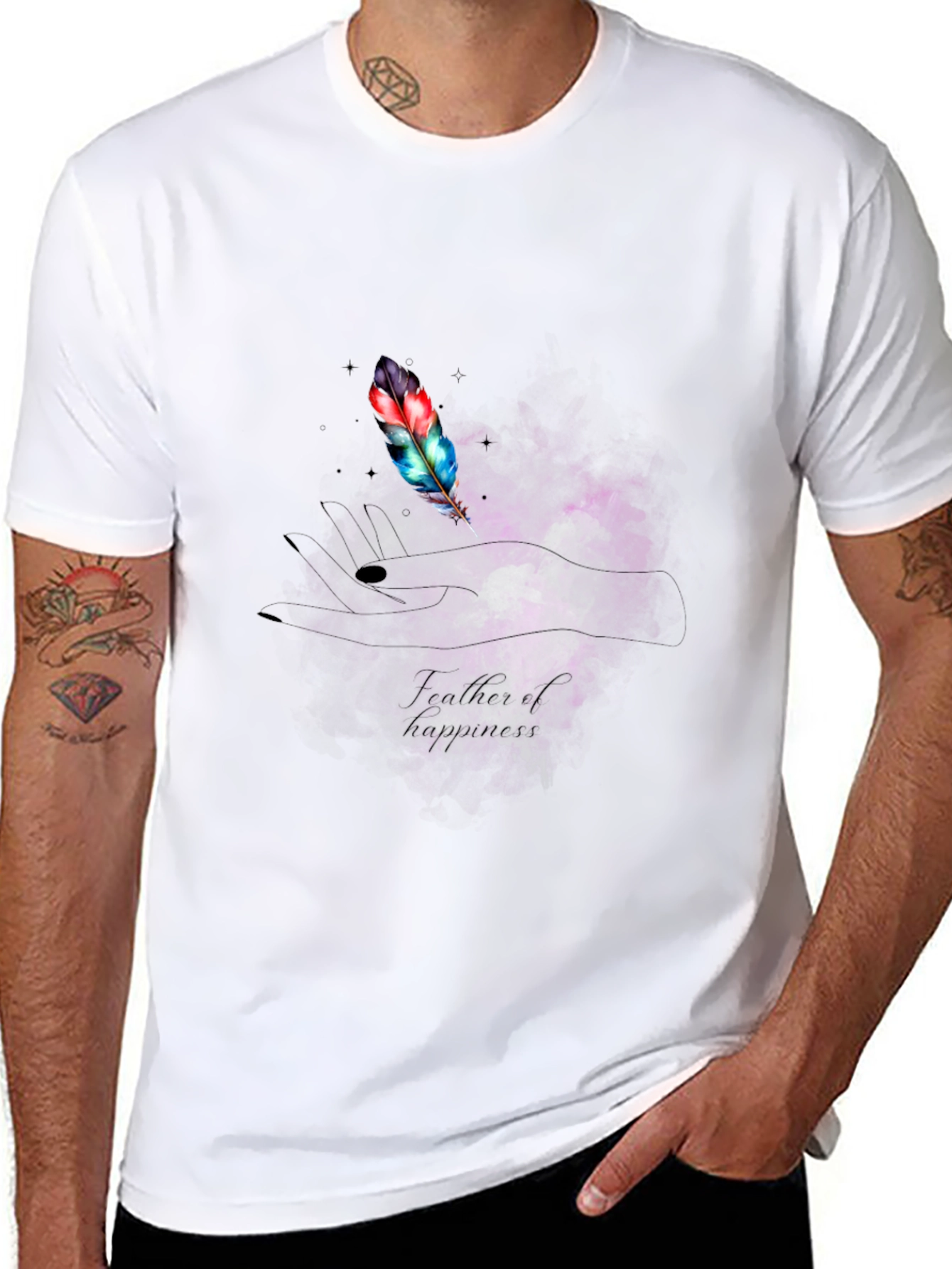Feather of Happiness Graphic T-Shirt