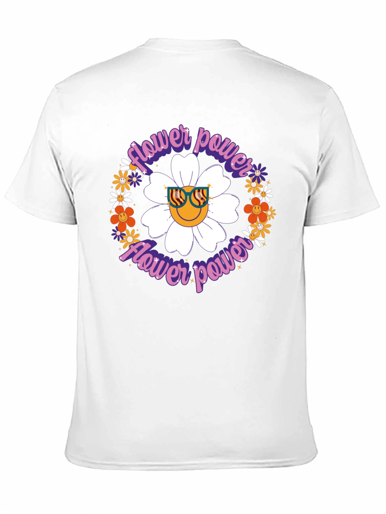 Flower Power Graphic T-Shirt - Retro Style