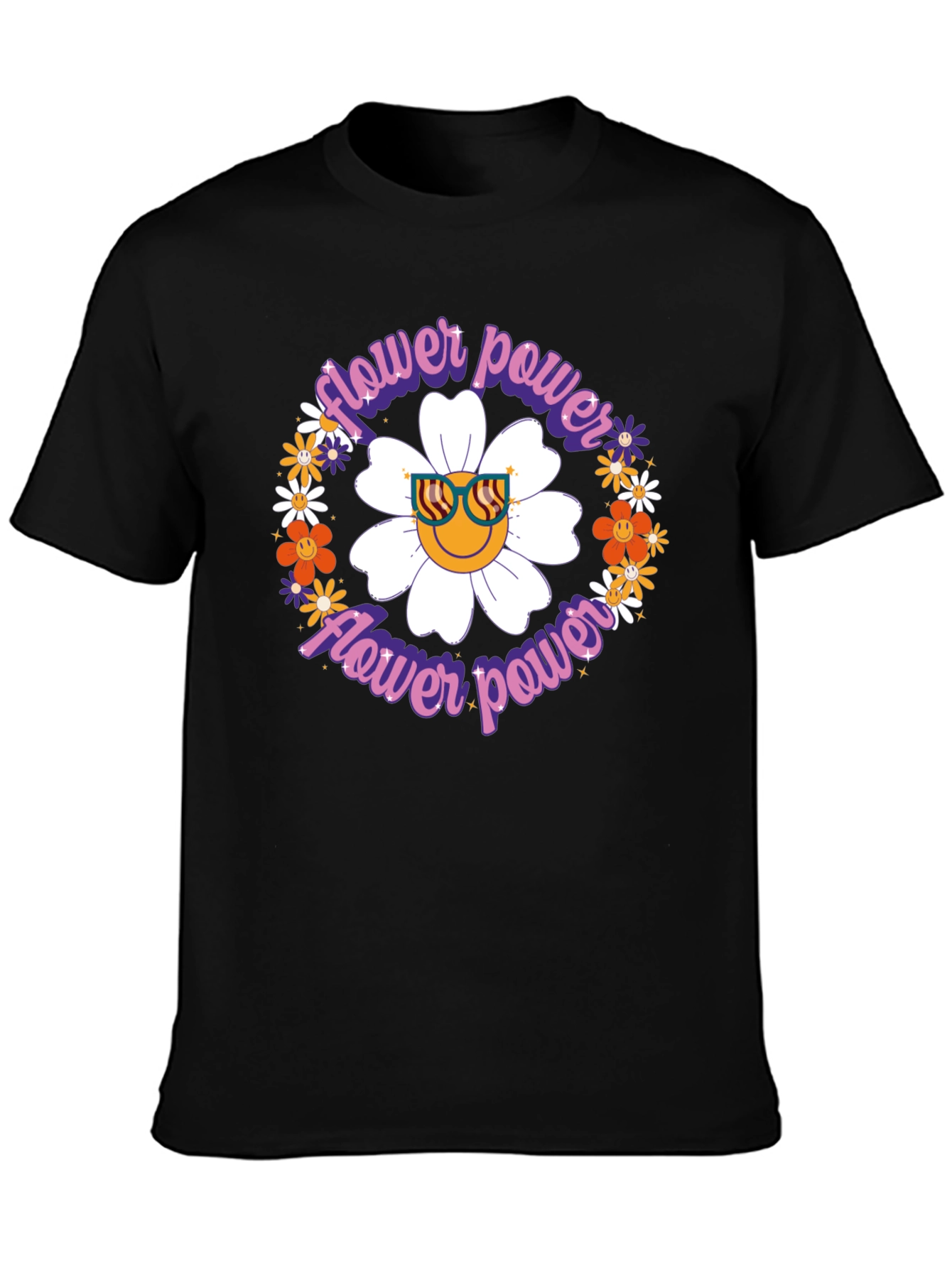 Flower Power Graphic T-Shirt - Retro Style