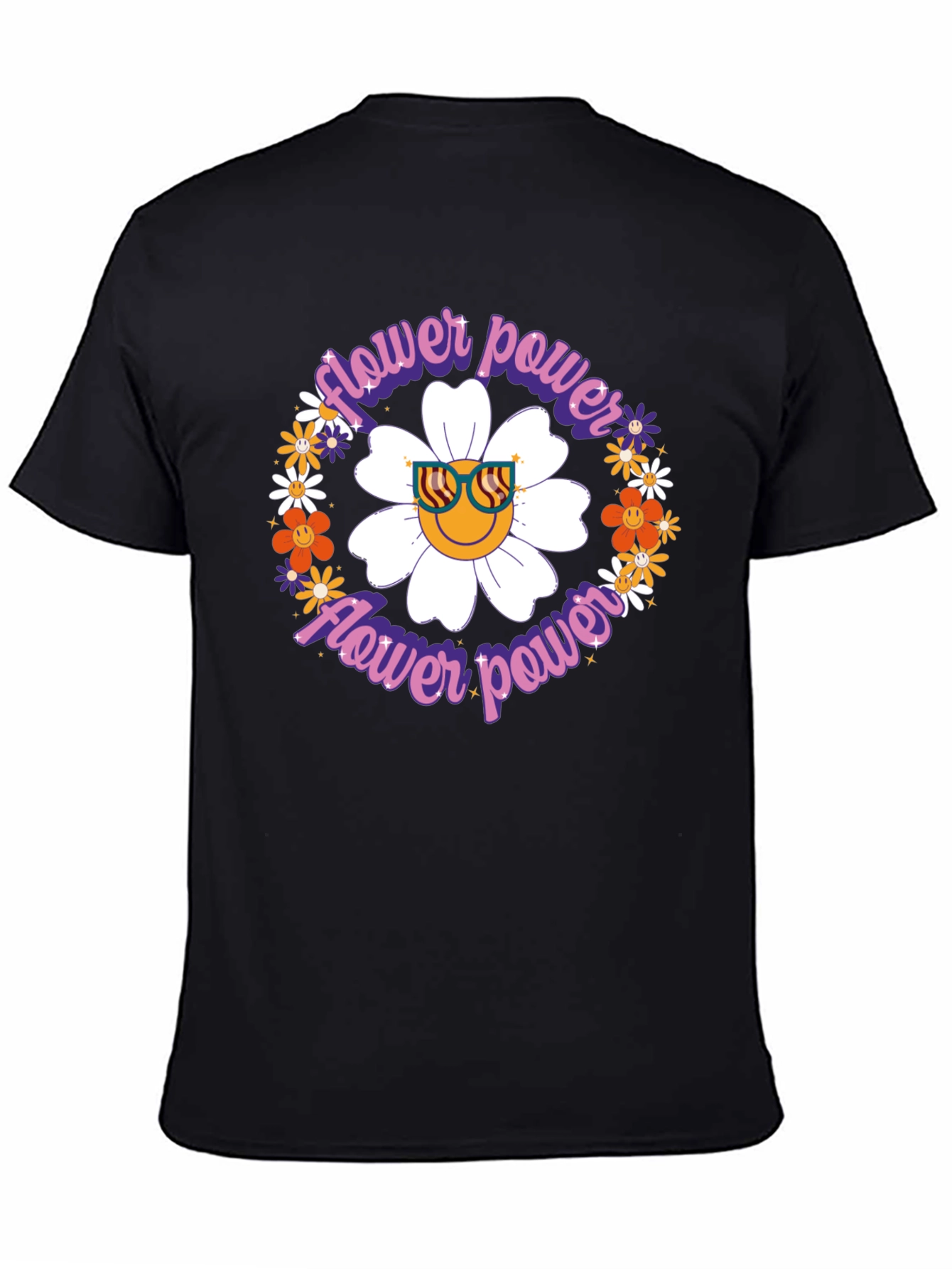 Flower Power Graphic T-Shirt - Retro Style