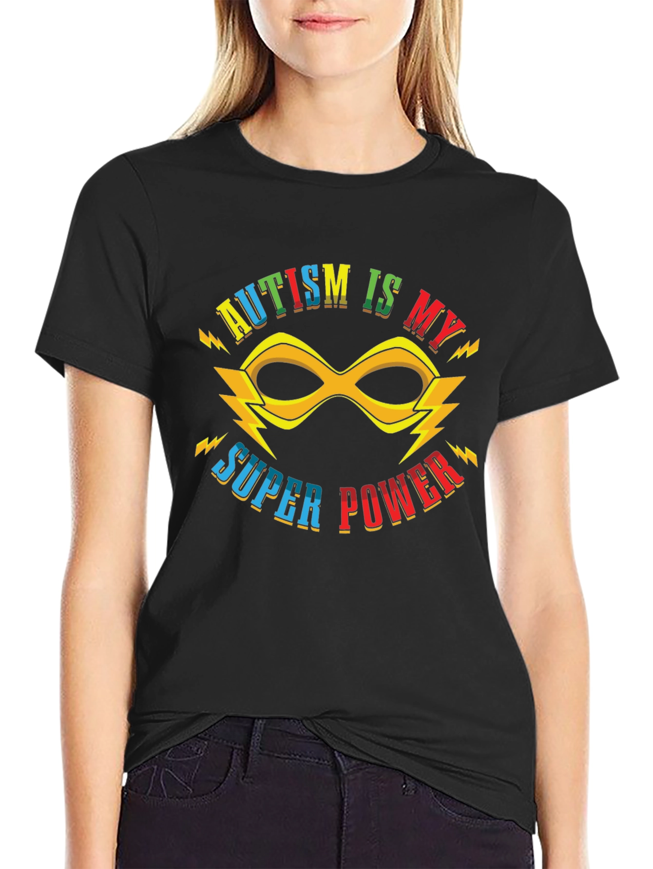 Autism is My Super Power Black T-Shirt